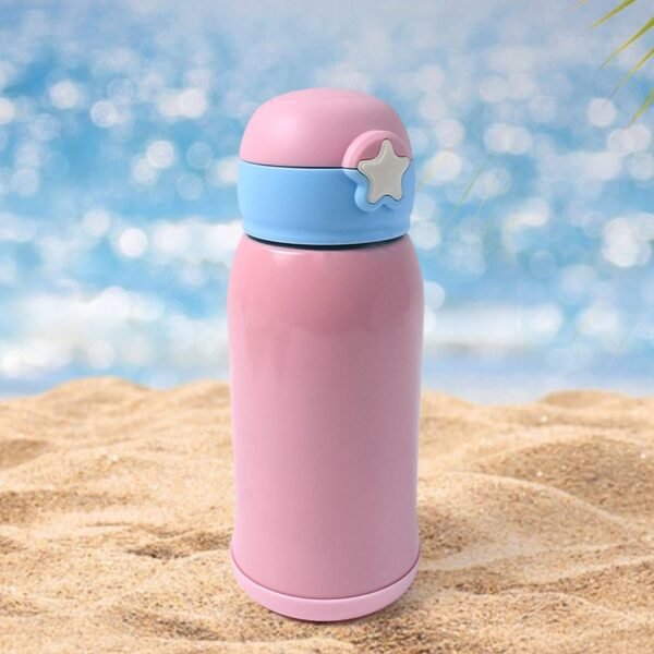 Thermos steel Double Wall Vacuum Bottle With Cover & Strap 600ml Approx