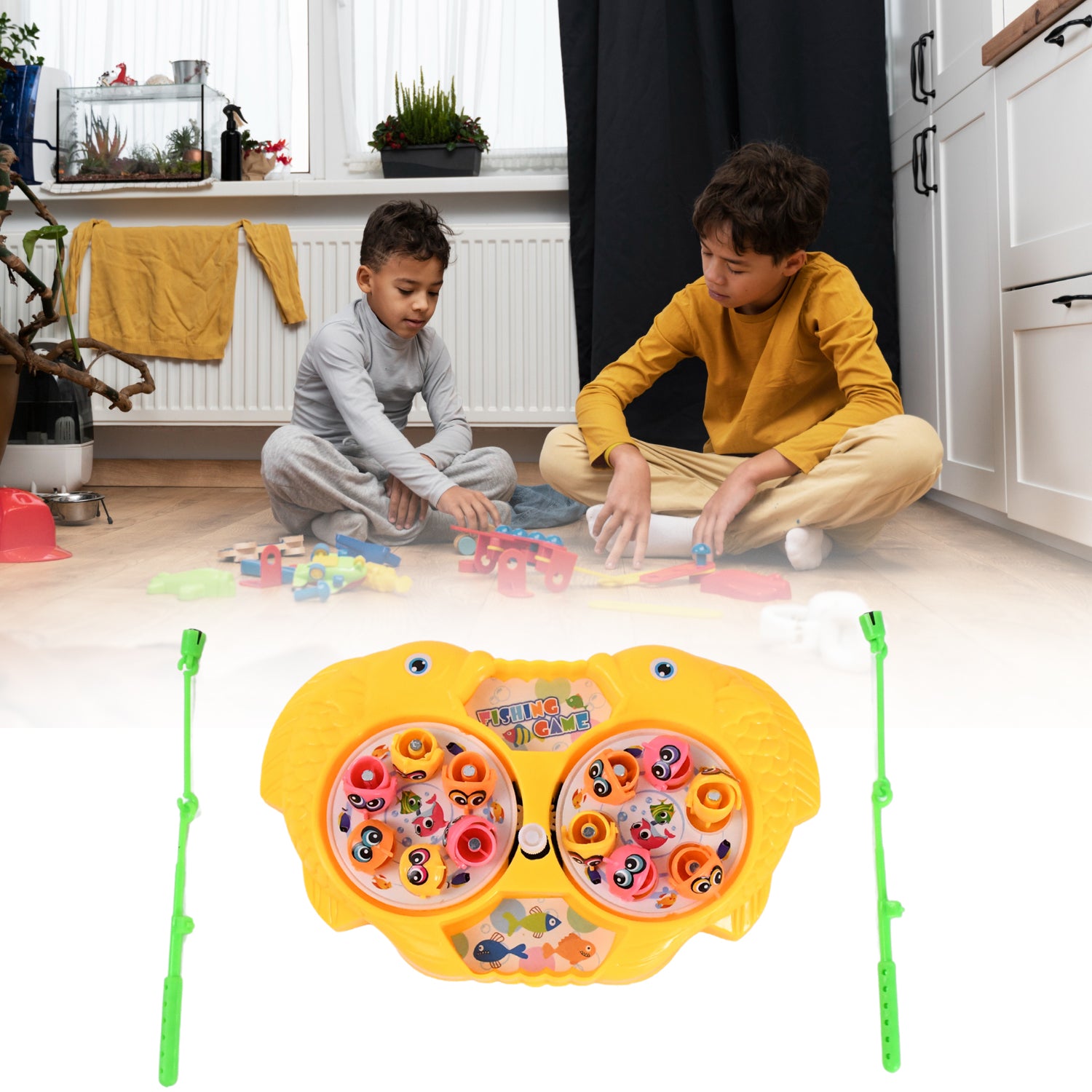 Fishing Game for Kids, Include 12 Pieces Fishes and 2 Fishing Rod, (1 Set) - Shivani Jaswal Fishing Game for Kids, Include 12 Pieces Fishes and 2 Fishing Rod, (1 Set)