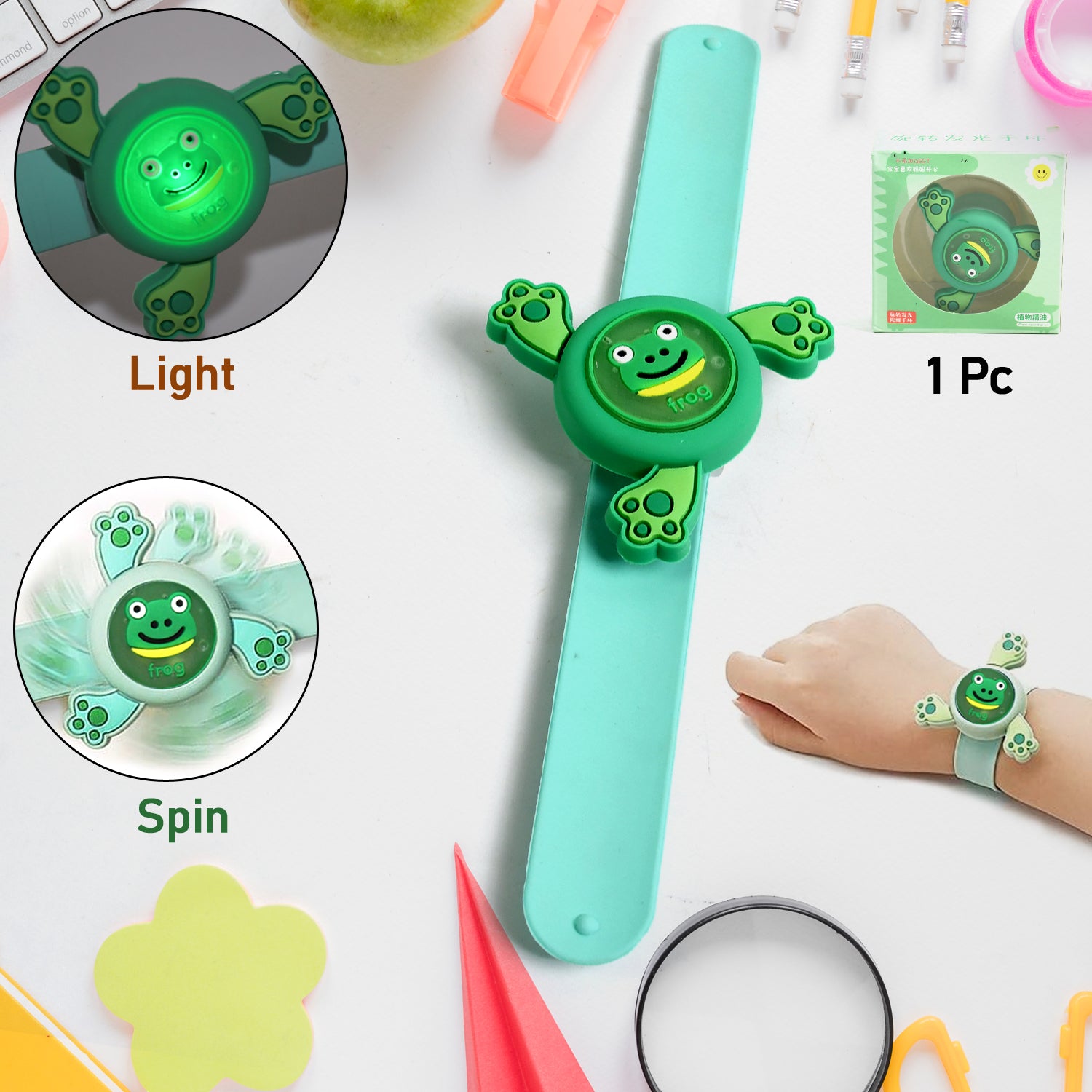 LED Light & Spinning Slap Kids Cartoon Bracelet Wrist Band (1 Pc / Mix Design) - Shivani Jaswal LED Light & Spinning Slap Kids Cartoon Bracelet Wrist Band (1 Pc / Mix Design)