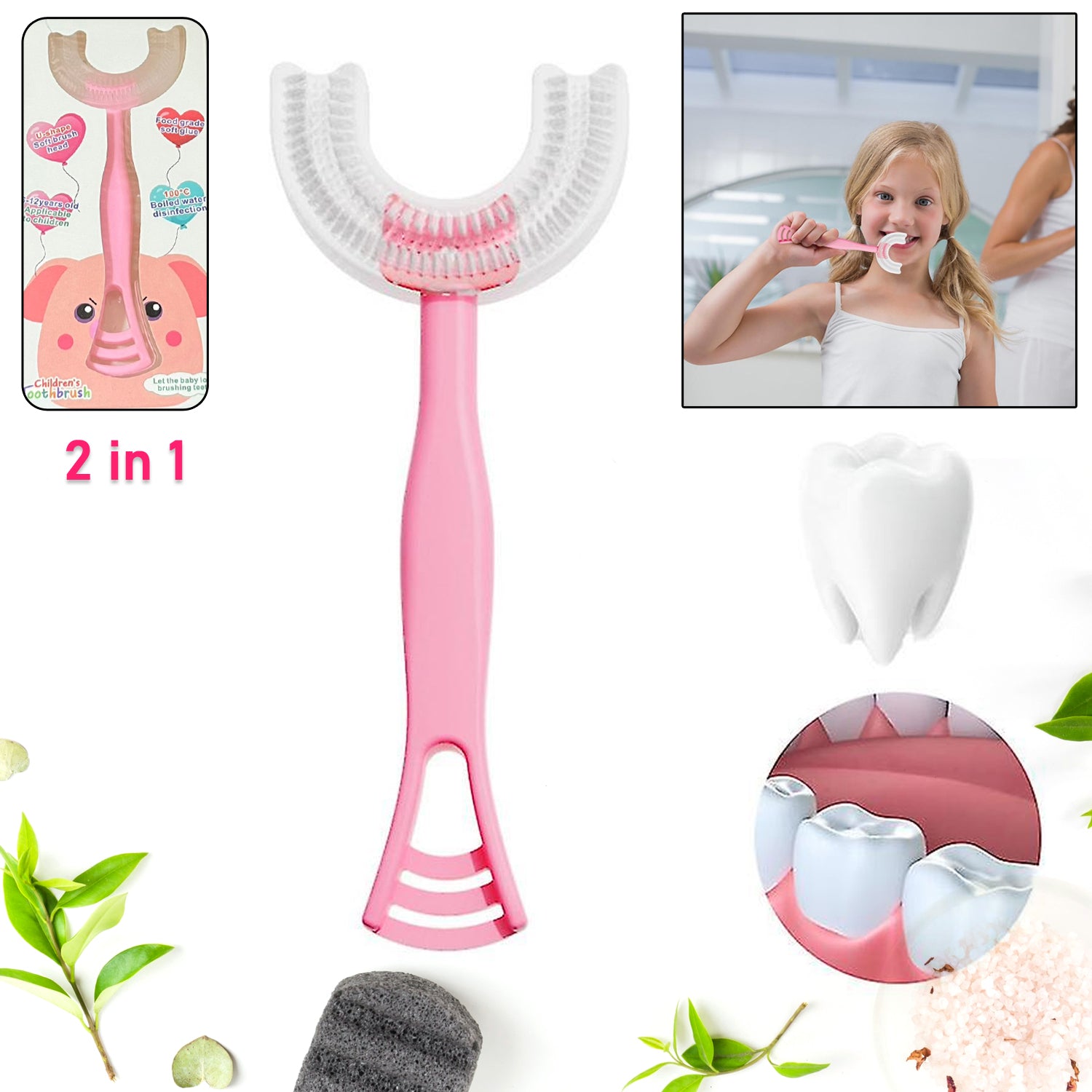 2 In1 U-Shape Silicone Manual Toothbrush & Tongue Scraper Cleaner Brush (1 Pc) - Shivani Jaswal 2 In1 U-Shape Silicone Manual Toothbrush & Tongue Scraper Cleaner Brush (1 Pc)
