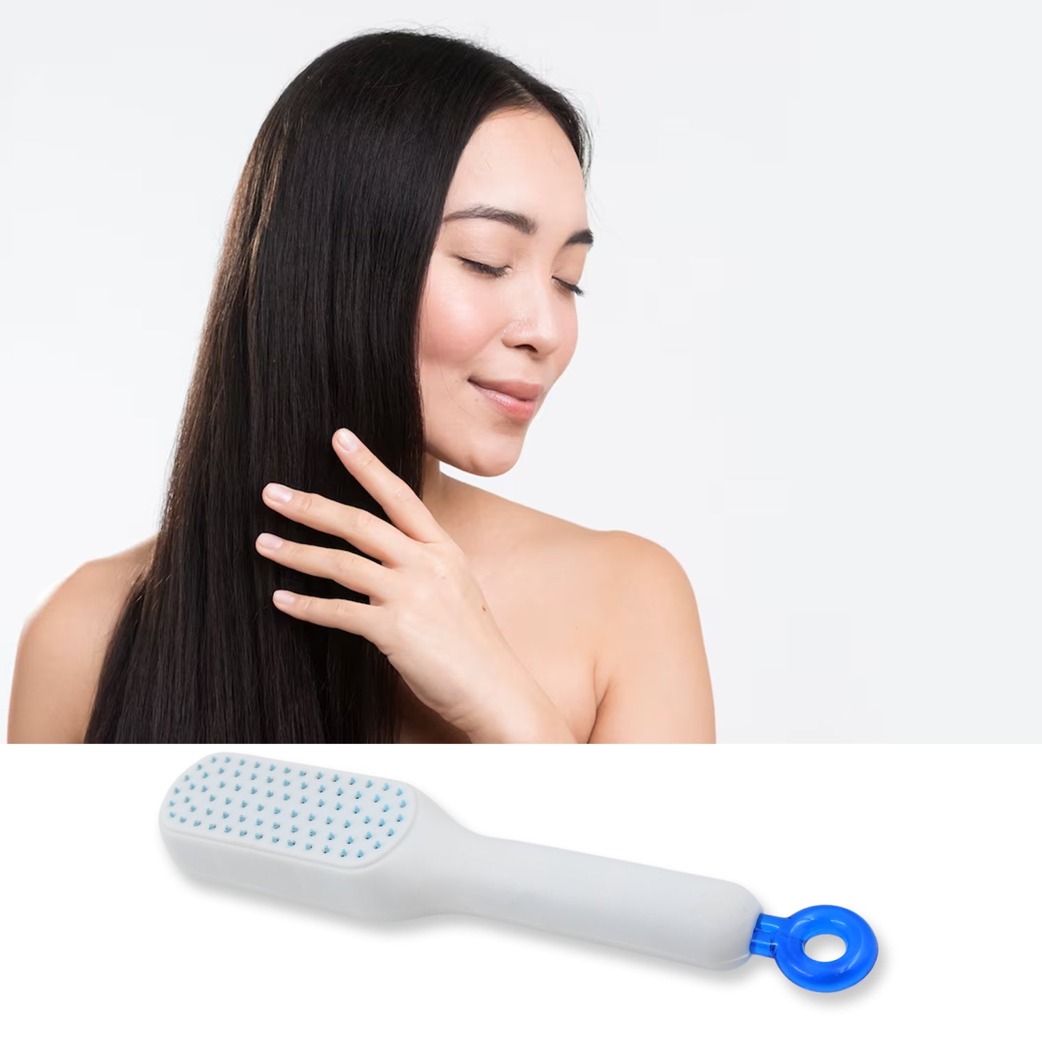 Self-Cleaning Hairbrush, Massage Comb (1 Pc / With Box), Hair accessories - Shivani Jaswal Self-Cleaning Hairbrush, Massage Comb (1 Pc / With Box), Hair accessories