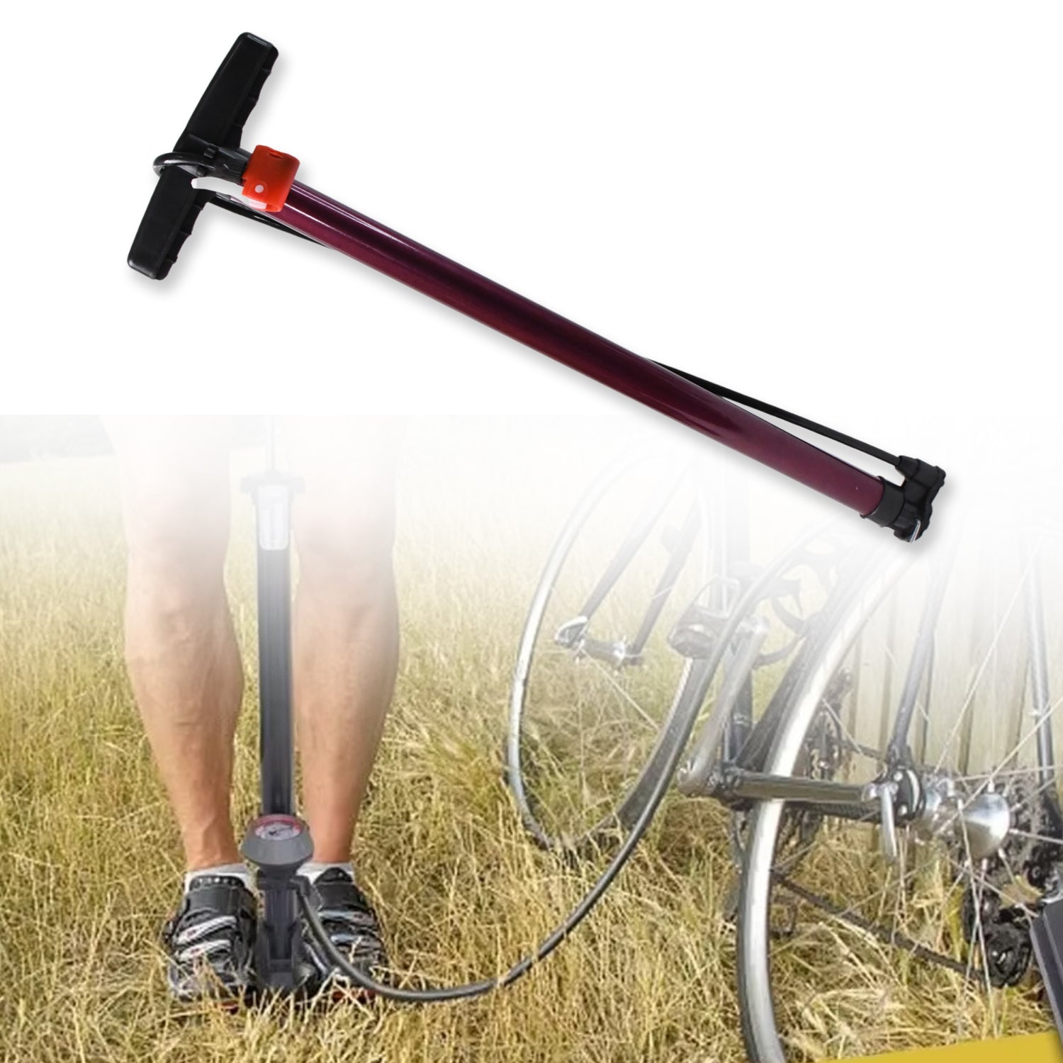 High Pressure Hand Air Pump with Dual Nozzle - Shivani Jaswal High Pressure Hand Air Pump with Dual Nozzle