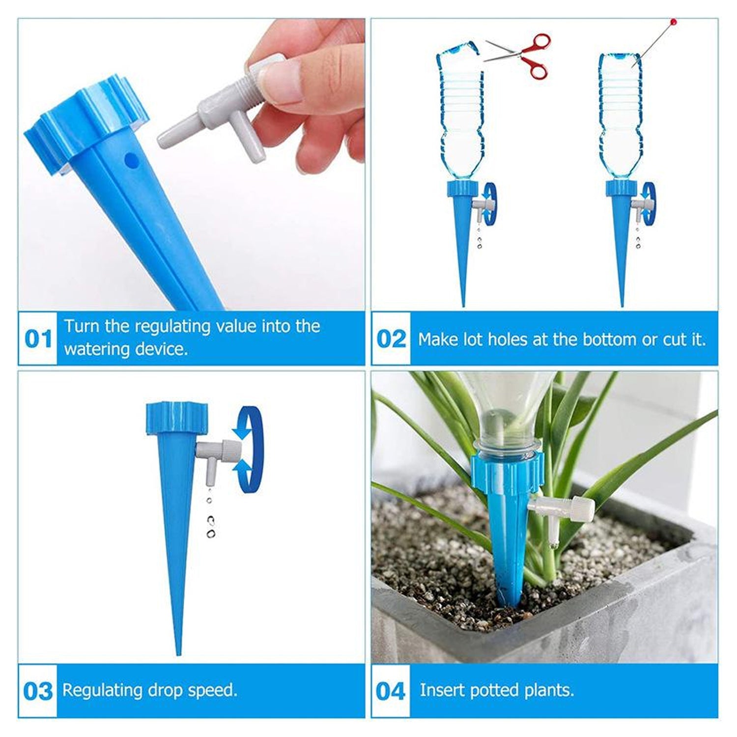Adjustable Plant Watering Spikes with Slow Release Valve - Shivani Jaswal Adjustable Plant Watering Spikes with Slow Release Valve