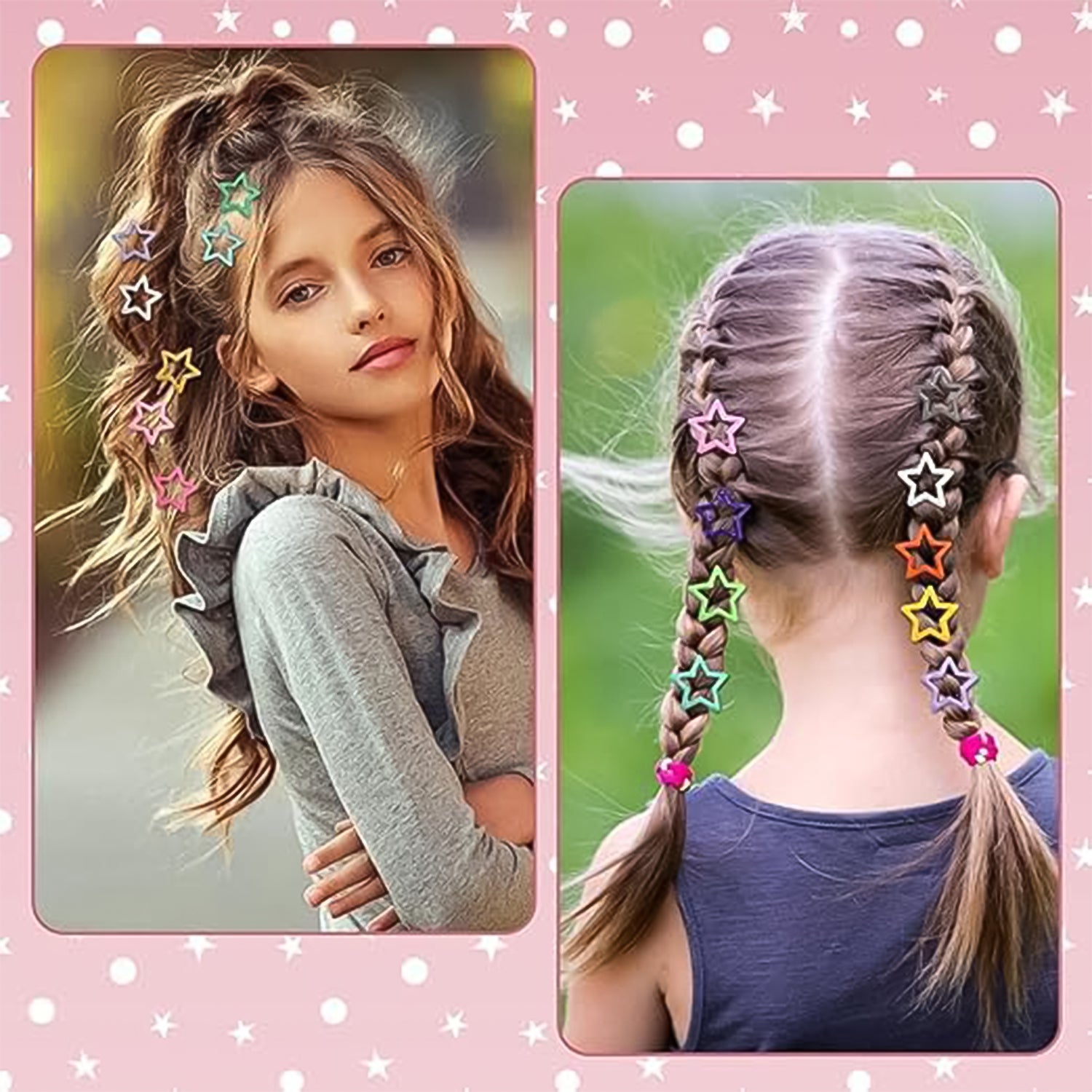 Metal Printed Star Shape Hair Clips (5 Pcs Set) - Shivani Jaswal Metal Printed Star Shape Hair Clips (5 Pcs Set)