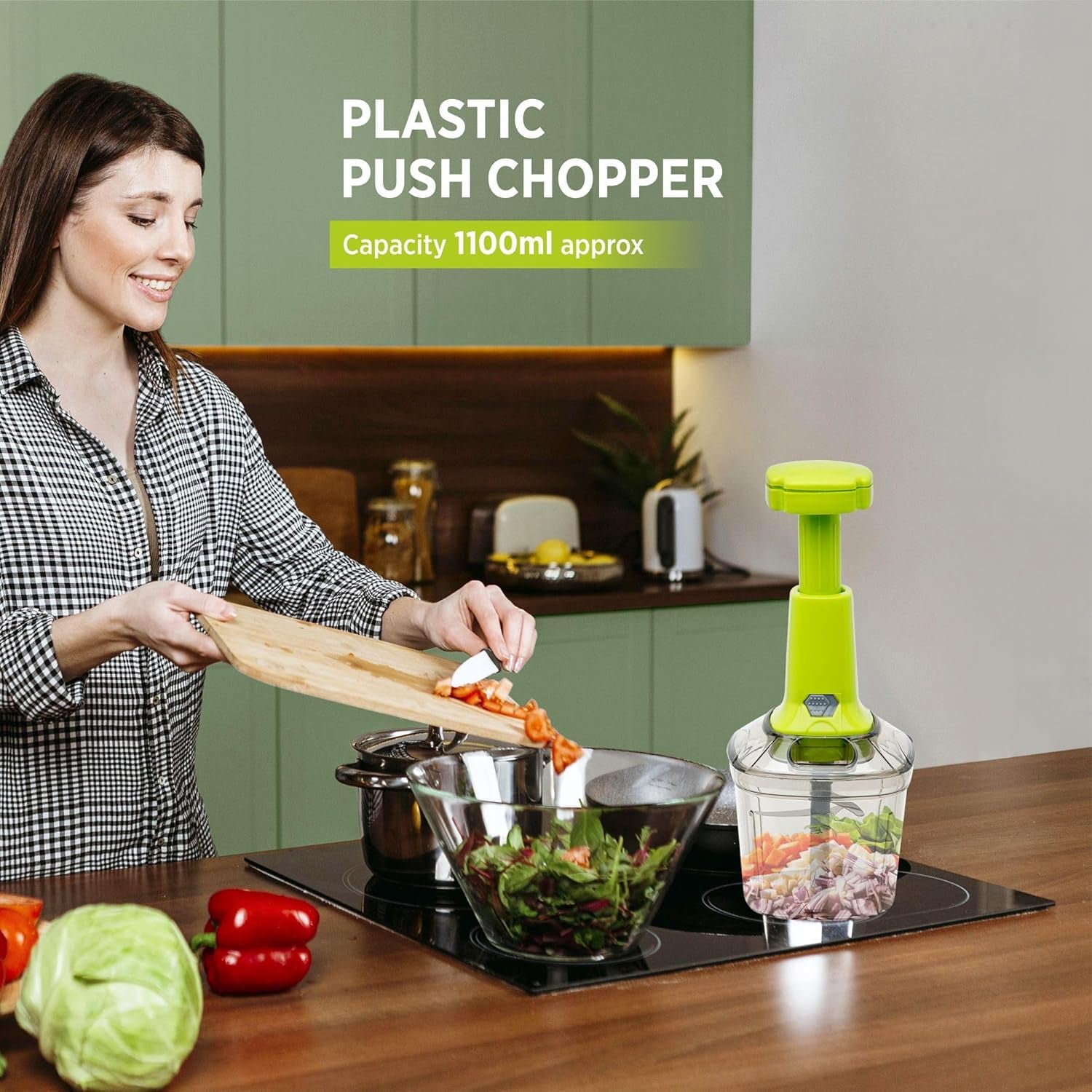 2in1 Press Vegetable Choppers for Kitchen (1100 ML) - Shivani Jaswal 2in1 Press Vegetable Choppers for Kitchen (1100 ML)