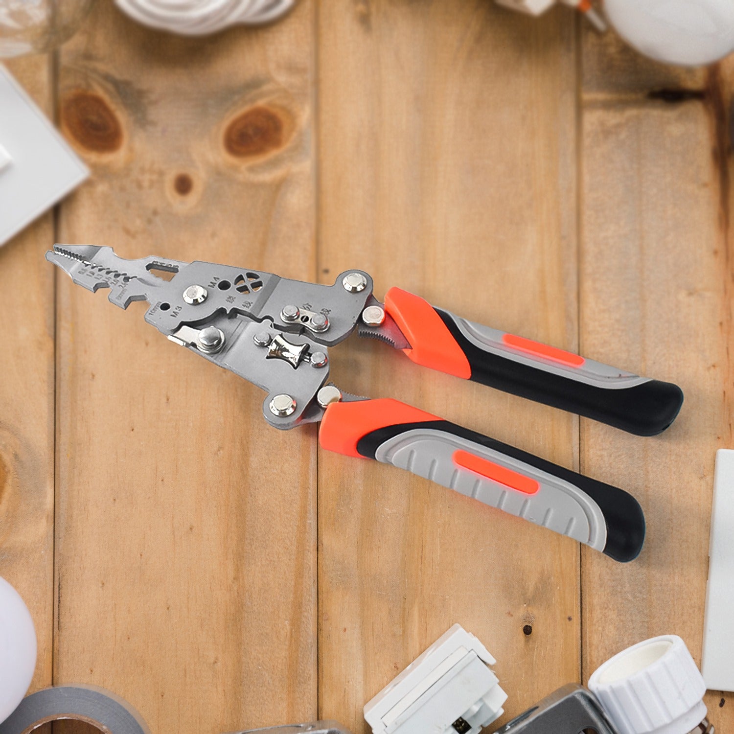 8 in 1 Wire Stripper Pliers, Soft Grip - Shivani Jaswal 8 in 1 Wire Stripper Pliers, Soft Grip