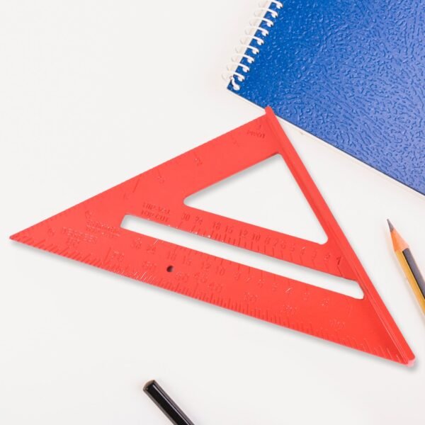 Double Side Scale Triangle / Ruler Measurement Hand Tool (1 Pc / Red)