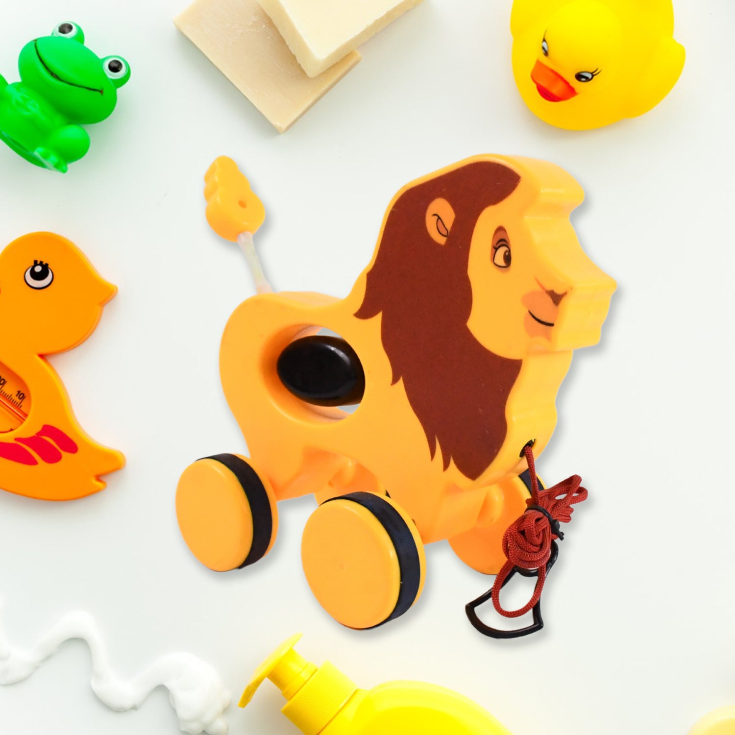 Lion Pull Along Toy, Baby Early Walking Pull Toy (1 Pc) - Shivani Jaswal Lion Pull Along Toy, Baby Early Walking Pull Toy (1 Pc)