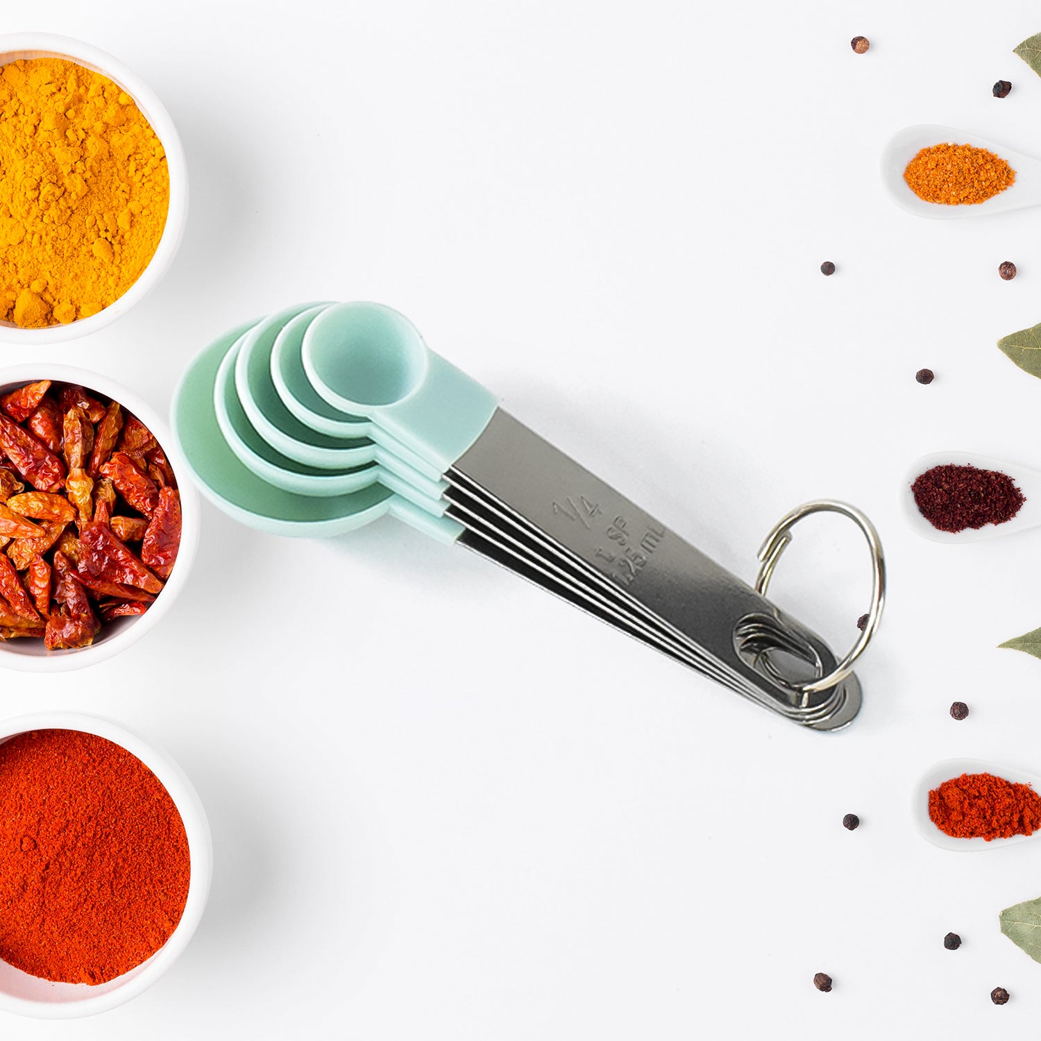Stainless Steel and Plastics Measuring Spoon (Set of 5 Pc) - Shivani Jaswal Stainless Steel and Plastics Measuring Spoon (Set of 5 Pc)