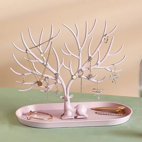 Plastic Jeweller Organizer Earring Holder and Necklace Rack With Drawer (1 Pc)