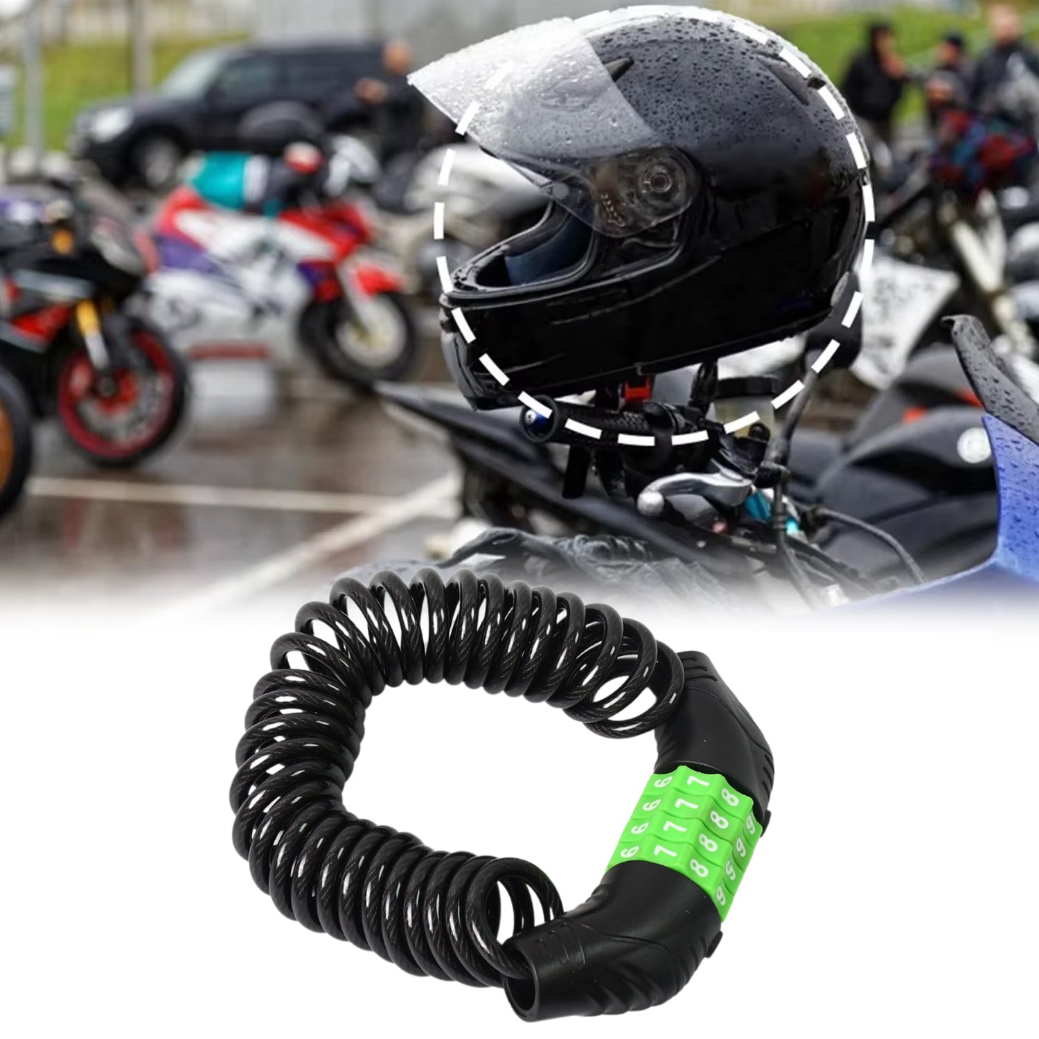 Spiral Cable Lock | 4-Digit Combination Code | Bicycle Security Lock (1 Pc) - Shivani Jaswal Spiral Cable Lock | 4-Digit Combination Code | Bicycle Security Lock (1 Pc)