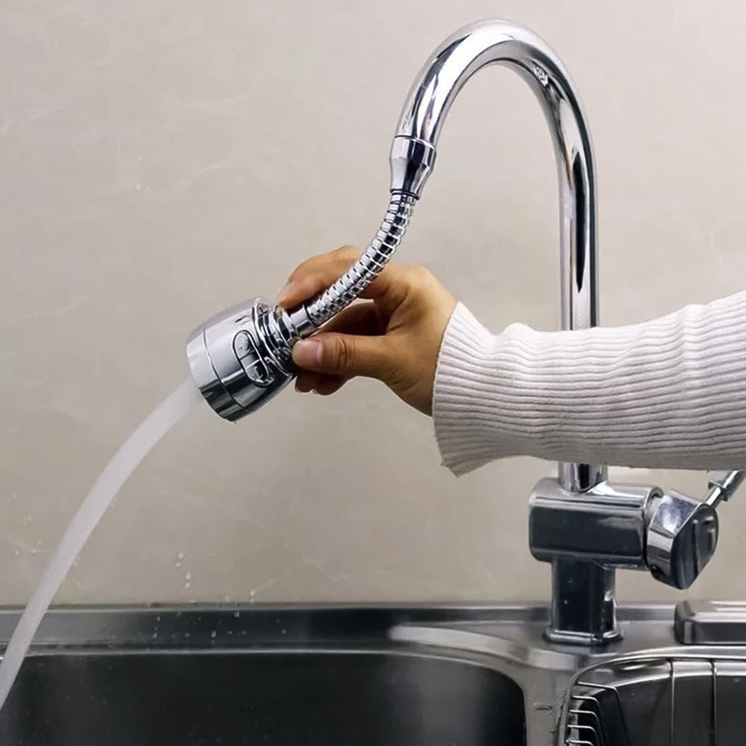 Stainless Steel Water Faucet Sprayer Head (1 Pc / 8 Inch) - Shivani Jaswal Stainless Steel Water Faucet Sprayer Head (1 Pc / 8 Inch)