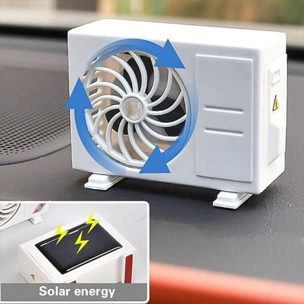 AC Design Solar-Powered Car Air Freshener: Built-in Perfume Diffuser for Dashboard and AC Vent