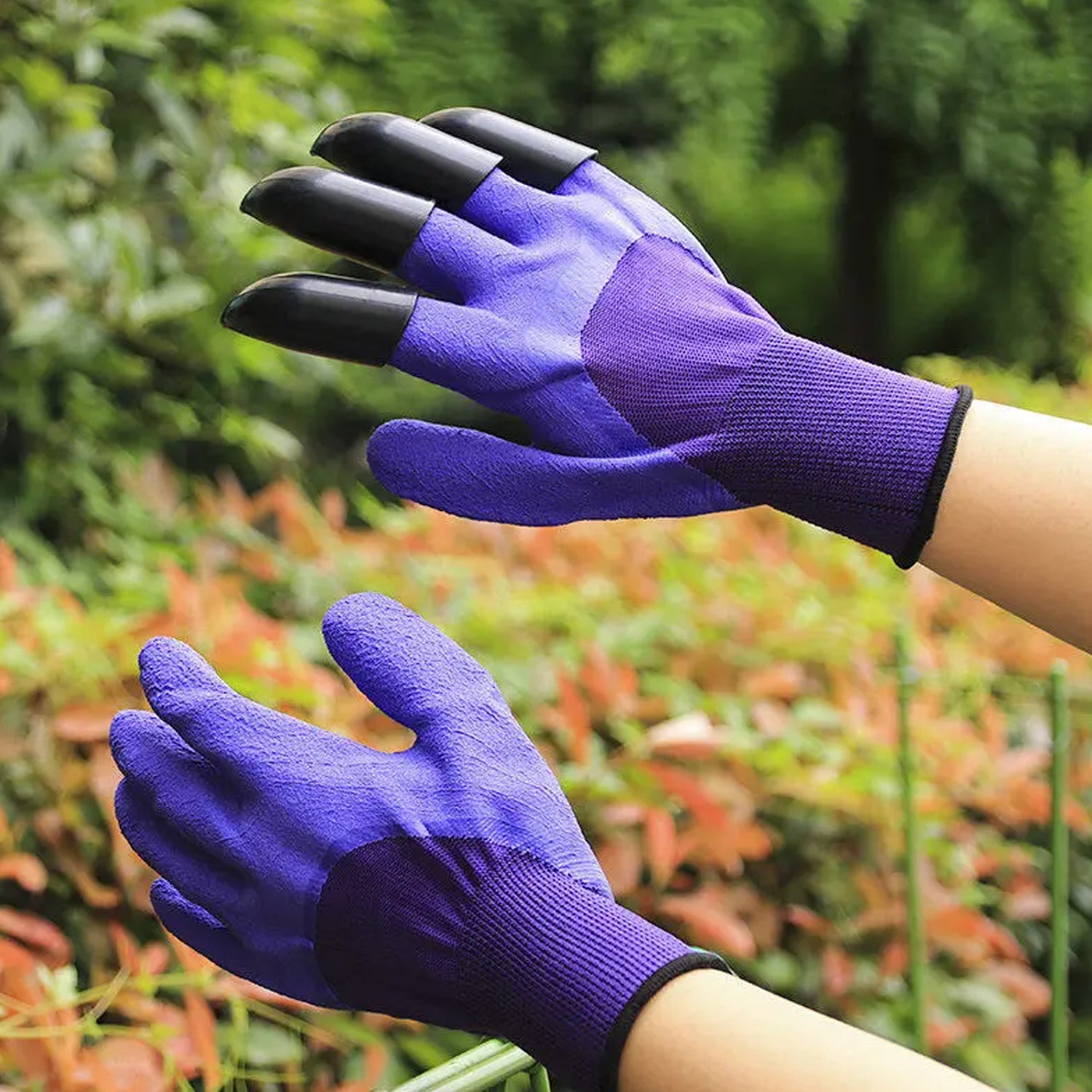 Garden Farming Gloves With Hand Fingertips & Plastic Claws (1 Pair) - Shivani Jaswal Garden Farming Gloves With Hand Fingertips & Plastic Claws (1 Pair)