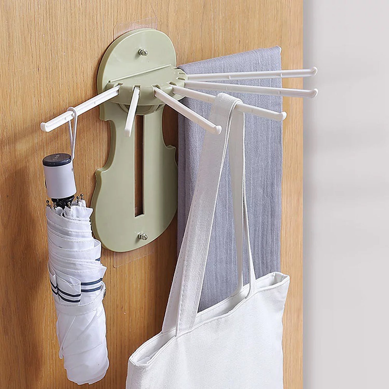 Plastic 7-in-1 Multifunction Retractable Wall-Mounted Pull-Out Hanger Rack Without Punching Hooks Up for Kitchen Bathroom - Shivani Jaswal Plastic 7-in-1 Multifunction Retractable Wall-Mounted Pull-Out Hanger Rack Without Punching Hooks Up for Kitchen Bathroom