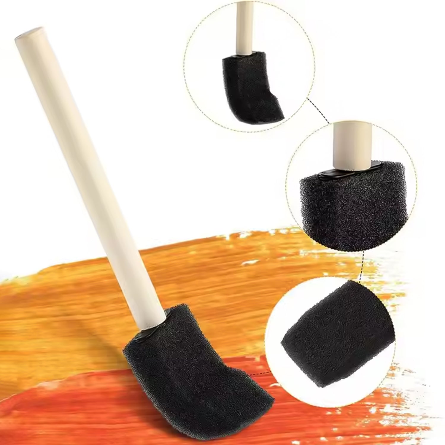 Multipurpose Sponge Brushes for Painting with Wooden Handles - Shivani Jaswal Multipurpose Sponge Brushes for Painting with Wooden Handles