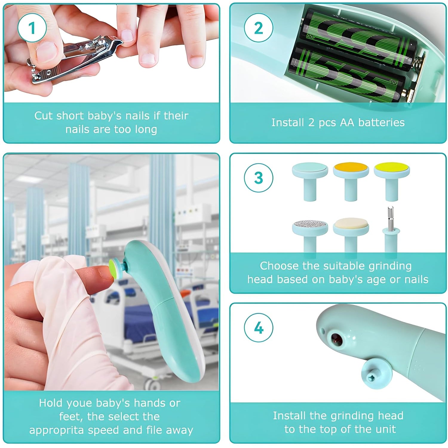 Safe Baby Nail Clippers | 6-in-1 Electric Trimmer Tool - Shivani Jaswal Safe Baby Nail Clippers | 6-in-1 Electric Trimmer Tool