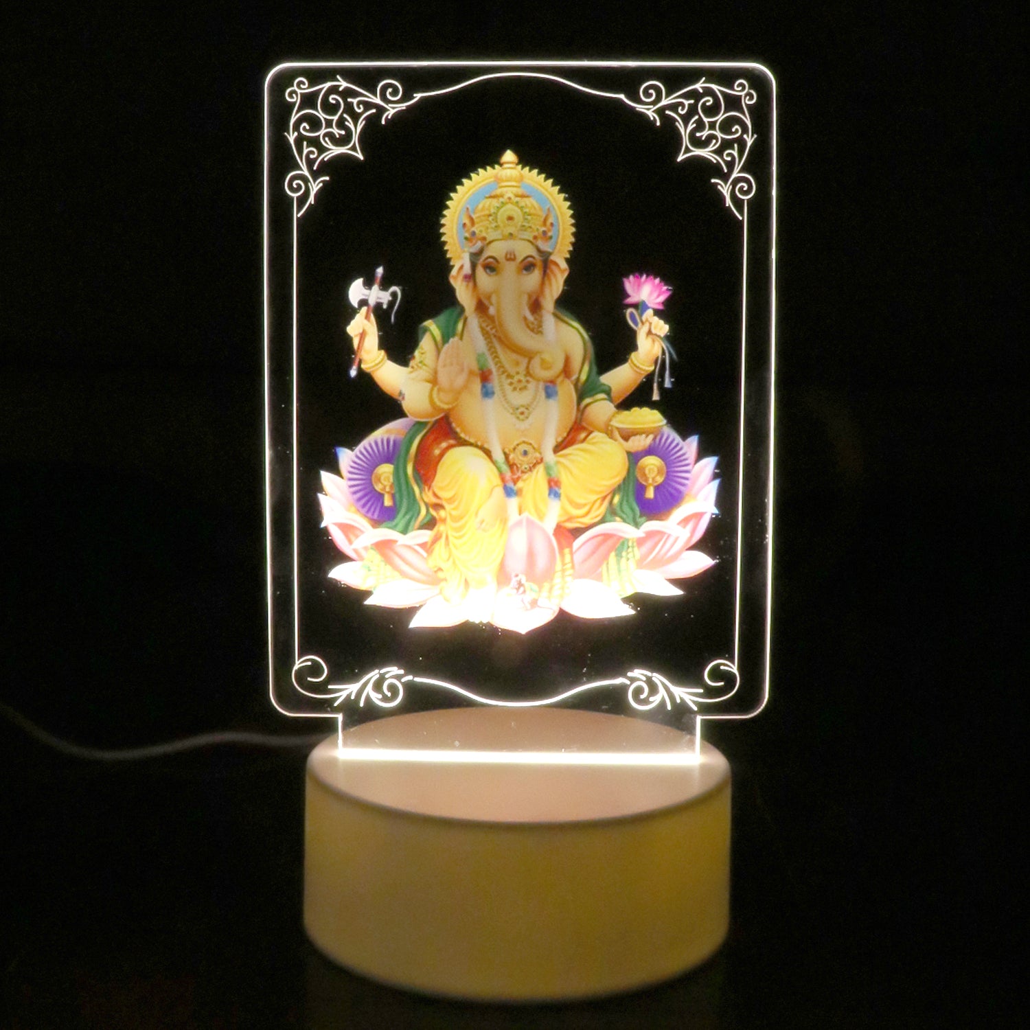 Beautiful 3D Lord Ganesh Frame with soft white light (1 Pc) - Shivani Jaswal Beautiful 3D Lord Ganesh Frame with soft white light (1 Pc)