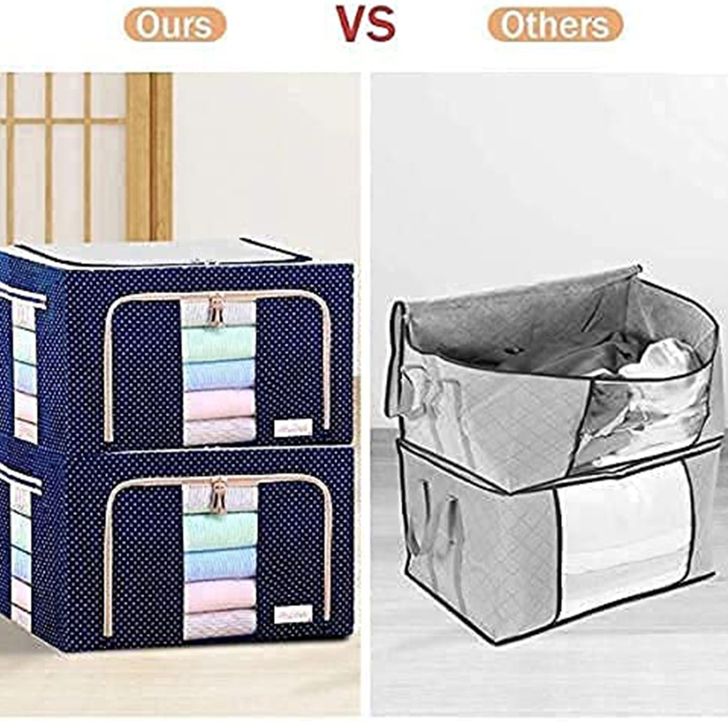 Foldable Steel Frame Clothes Living Storage Organizer Handled Bag - Shivani Jaswal Foldable Steel Frame Clothes Living Storage Organizer Handled Bag