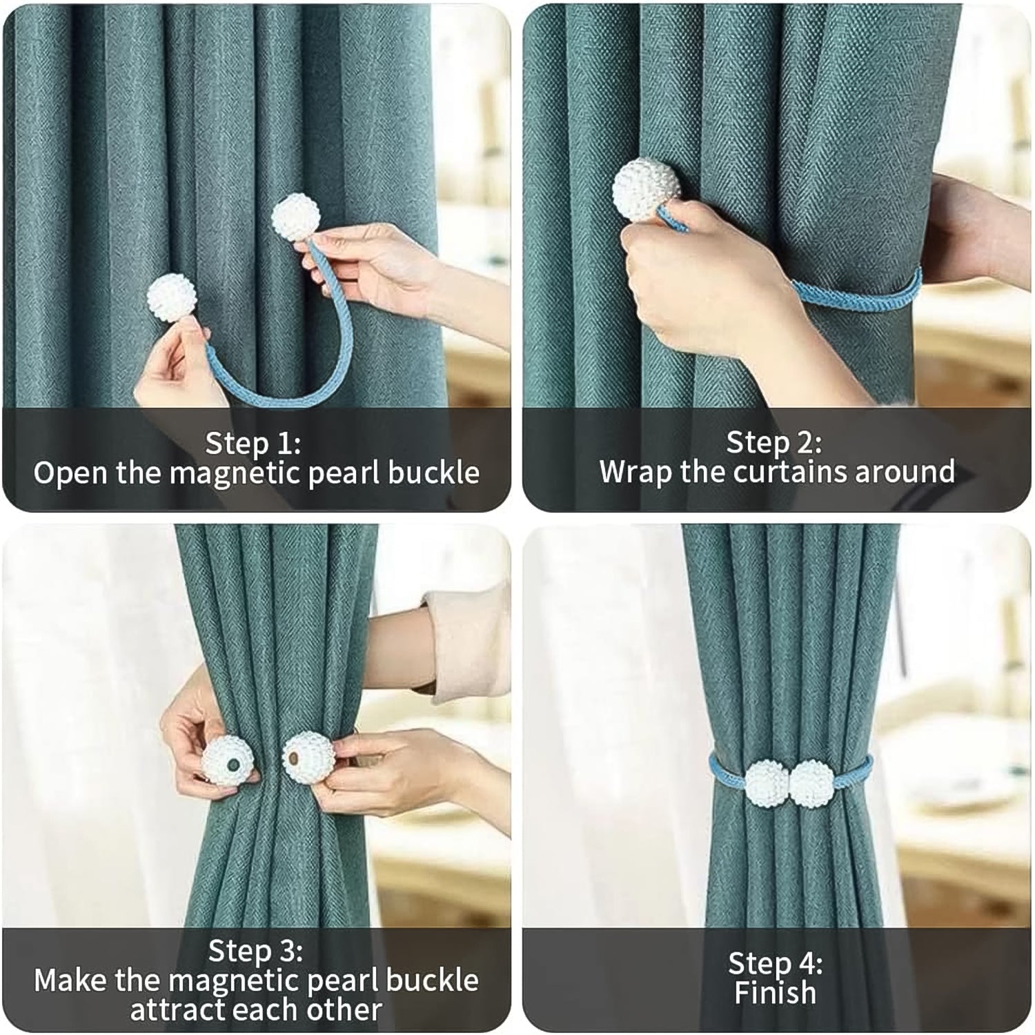 Polyester and Magnet Curtain (2 Pc) - Shivani Jaswal Polyester and Magnet Curtain (2 Pc)