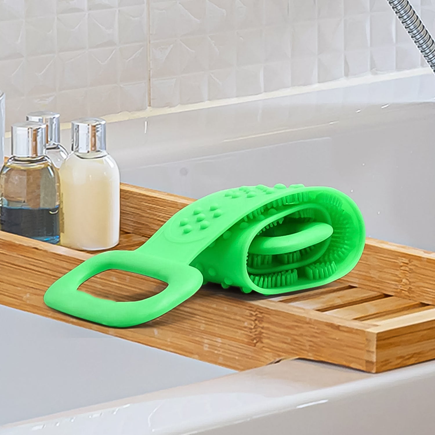 Silicone Body Back Scrubber Double Side Bathing Brush for Skin Deep Cleaning Massage, Dead Skin Removal (135 Gm | Big Size / 1pc) - Shivani Jaswal Silicone Body Back Scrubber Double Side Bathing Brush for Skin Deep Cleaning Massage, Dead Skin Removal (135 Gm | Big Size / 1pc)