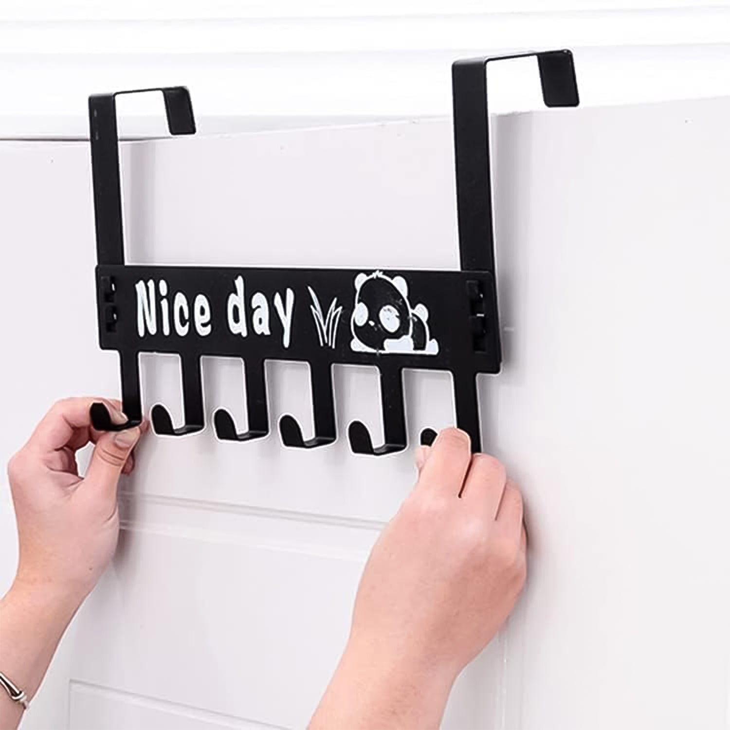 Heavy-Duty Carbon Steel Door Hook Hanger Rack (2 pc / 6 Hook / Black) - Shivani Jaswal Heavy-Duty Carbon Steel Door Hook Hanger Rack (2 pc / 6 Hook / Black)