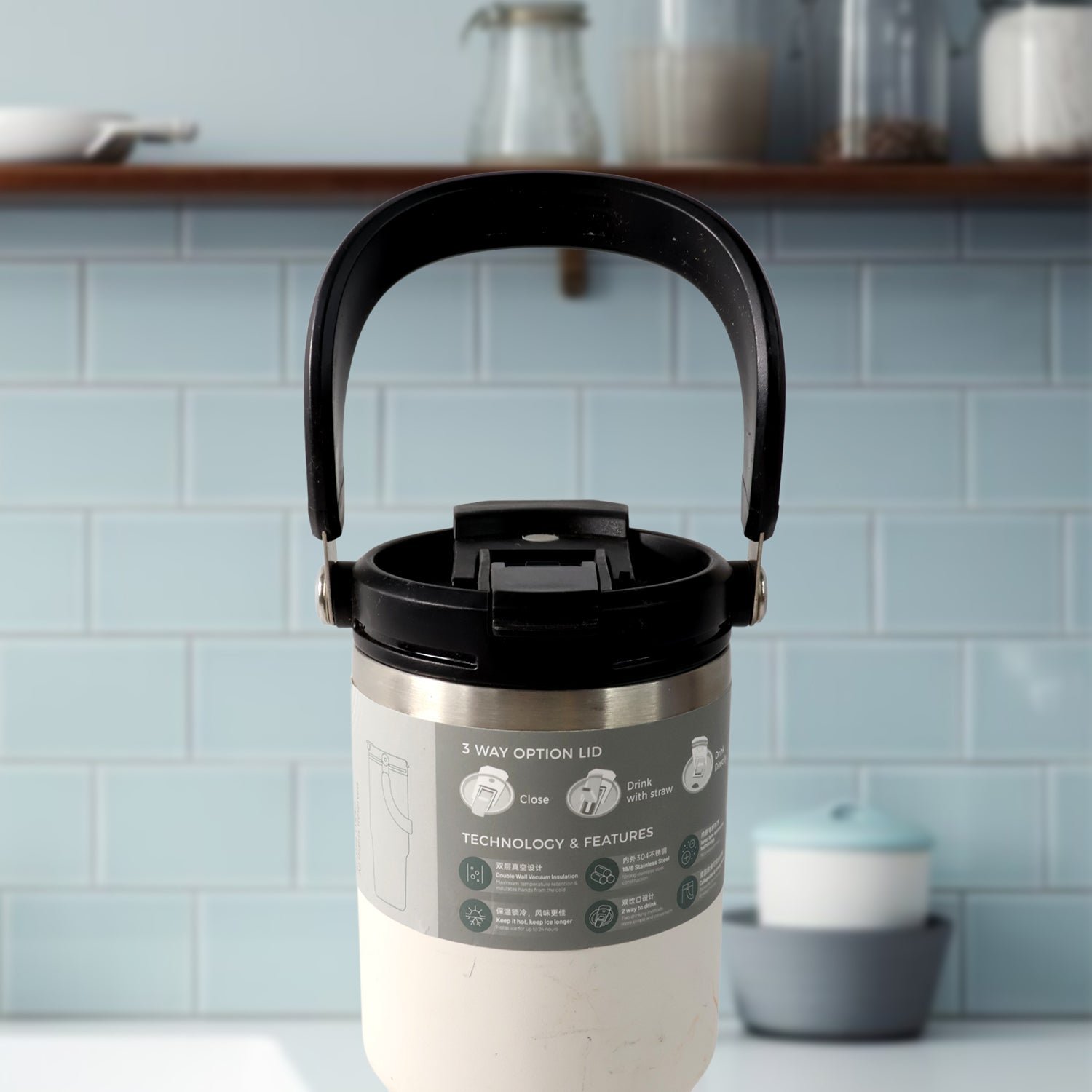 High Quality Stainless Steel Vacuum Glass Insulated Glass Coffee Cups Double Walled Travel Mug, Car Coffee Mug (With Lid & Handle / 1 Pc) - Shivani Jaswal High Quality Stainless Steel Vacuum Glass Insulated Glass Coffee Cups Double Walled Travel Mug, Car Coffee Mug (With Lid & Handle / 1 Pc)