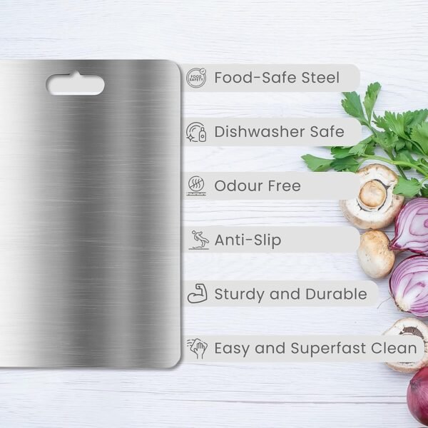 Stainless Steel Vegetable & Fruit Cutting Chopping Board (31Ã—20 Cm / 1 Pc)