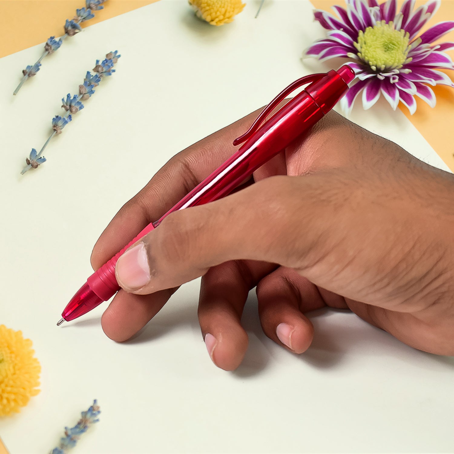 Red Colour Gel Pen Set, Set of 12 Pcs - Shivani Jaswal Red Colour Gel Pen Set, Set of 12 Pcs