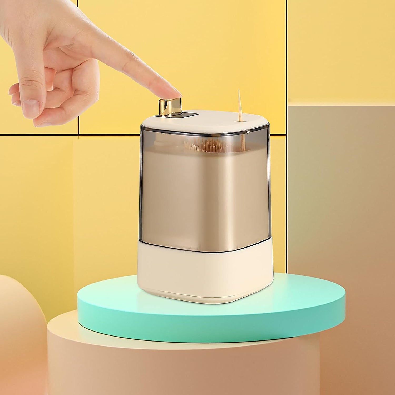 Toothpick Holder Dispensers, Automatic Toothpicks Container, Toothpicks Storage Dispensers Box, for Home Living room Kitchen Restaurant (1 Pc) - Shivani Jaswal Toothpick Holder Dispensers, Automatic Toothpicks Container, Toothpicks Storage Dispensers Box, for Home Living room Kitchen Restaurant (1 Pc)
