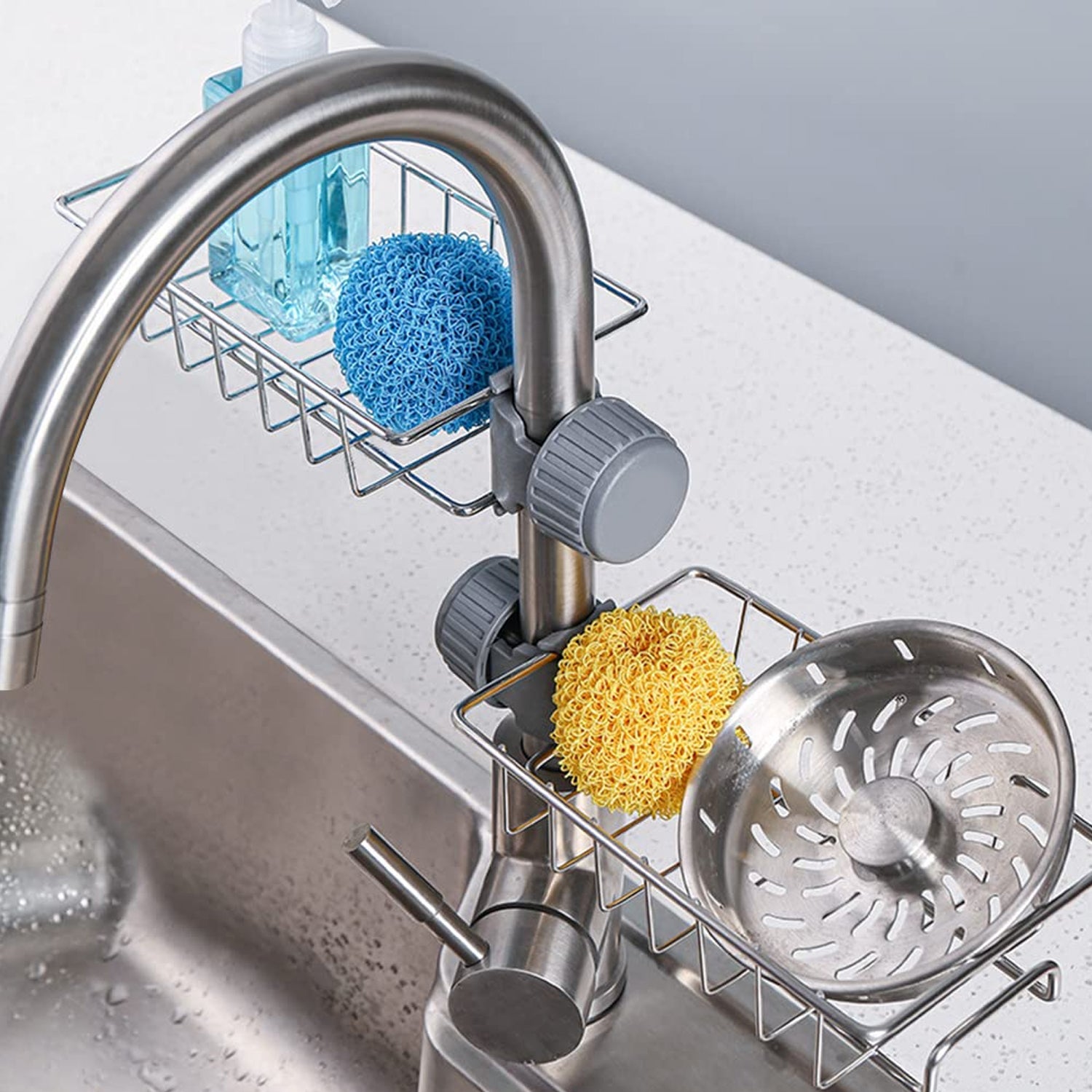 Soap, Sponge Holder, Stainless Steel Sink, Caddy Organizer (1 Pc) - Shivani Jaswal Soap, Sponge Holder, Stainless Steel Sink, Caddy Organizer (1 Pc)