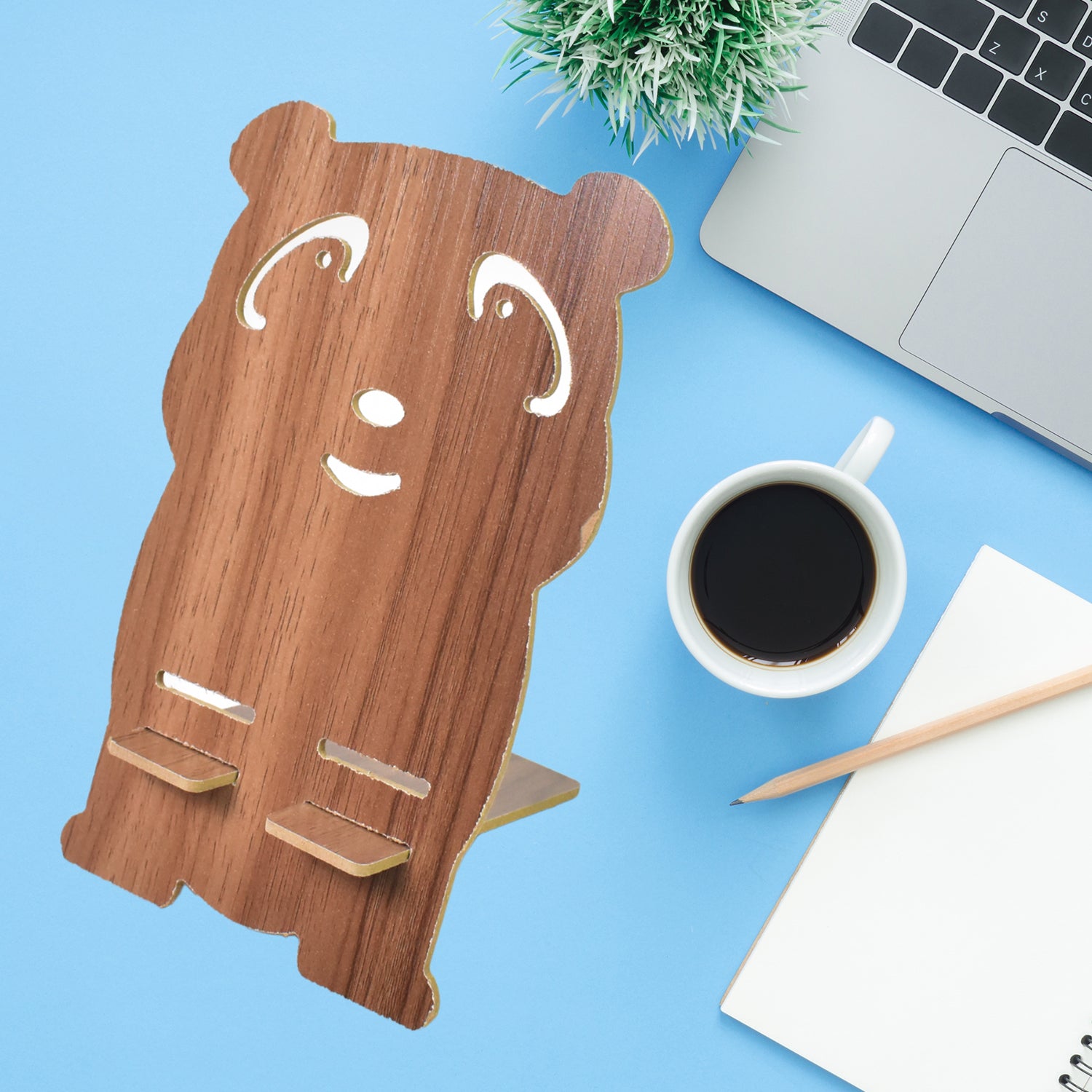 Wooden Cartoon Shape Design Mobile Stand (1 Pc) - Shivani Jaswal Wooden Cartoon Shape Design Mobile Stand (1 Pc)