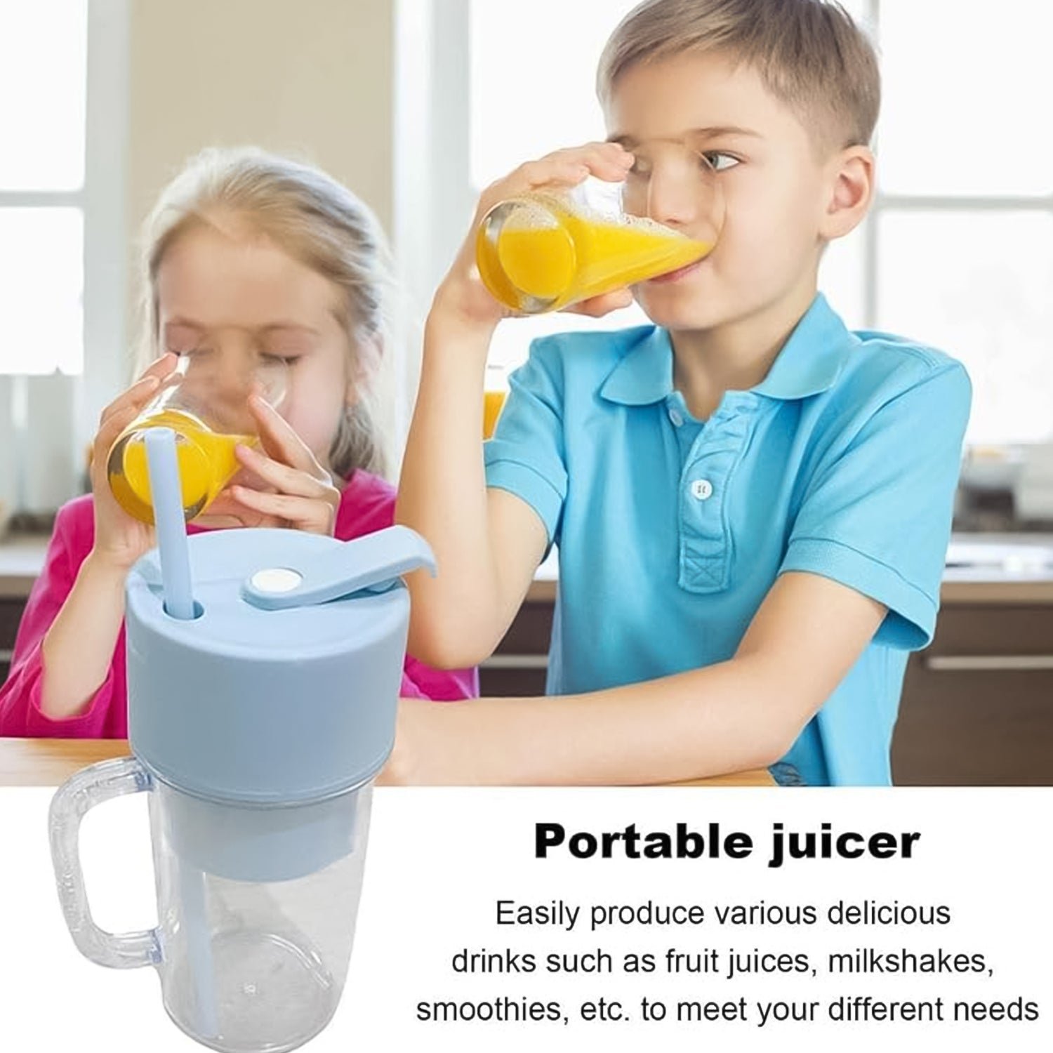 Portable Crusher Juicer With Handle & Straw, USB Rechargeable 6 Blades (420 ML) - Shivani Jaswal Portable Crusher Juicer With Handle & Straw, USB Rechargeable 6 Blades (420 ML)
