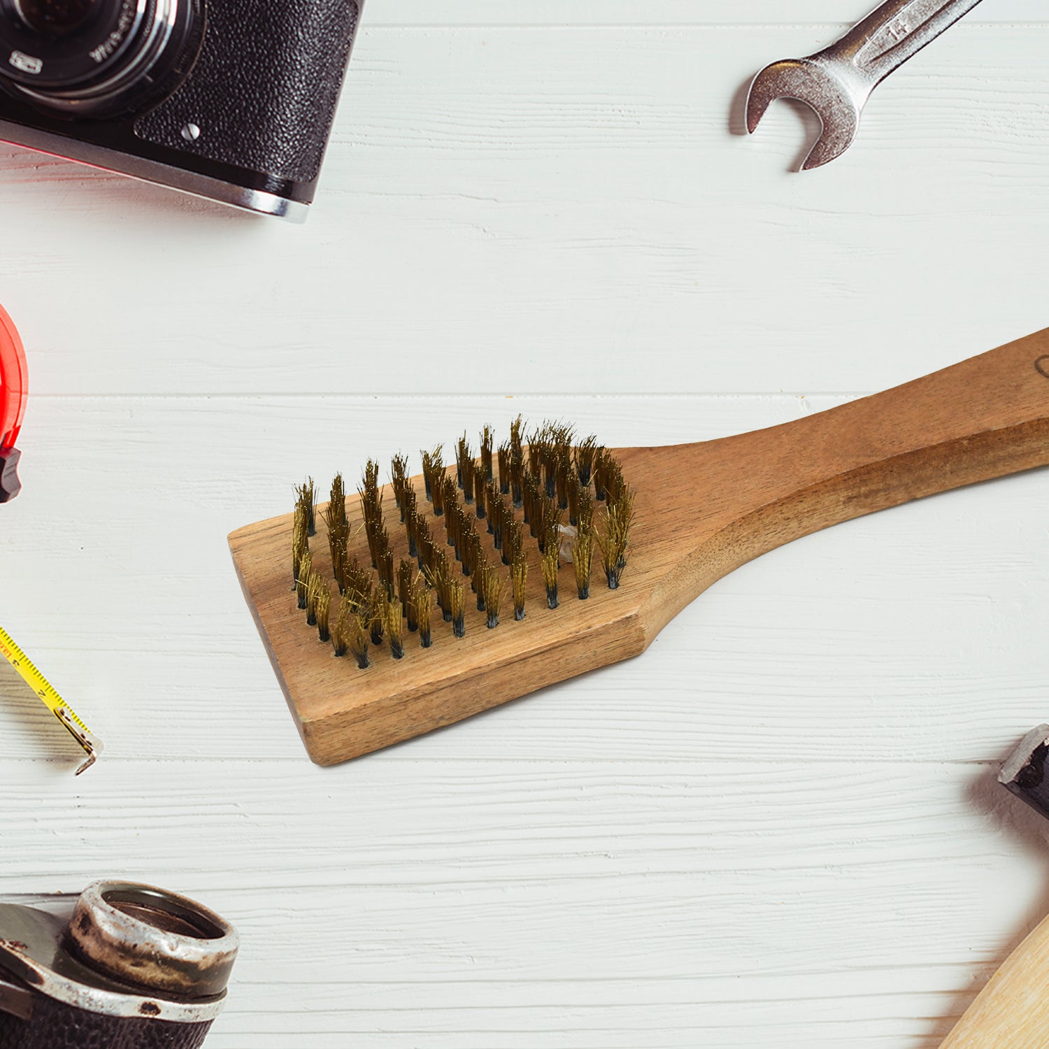 Wooden Handle Steel Wire Brush (1 Pc) - Shivani Jaswal Wooden Handle Steel Wire Brush (1 Pc)