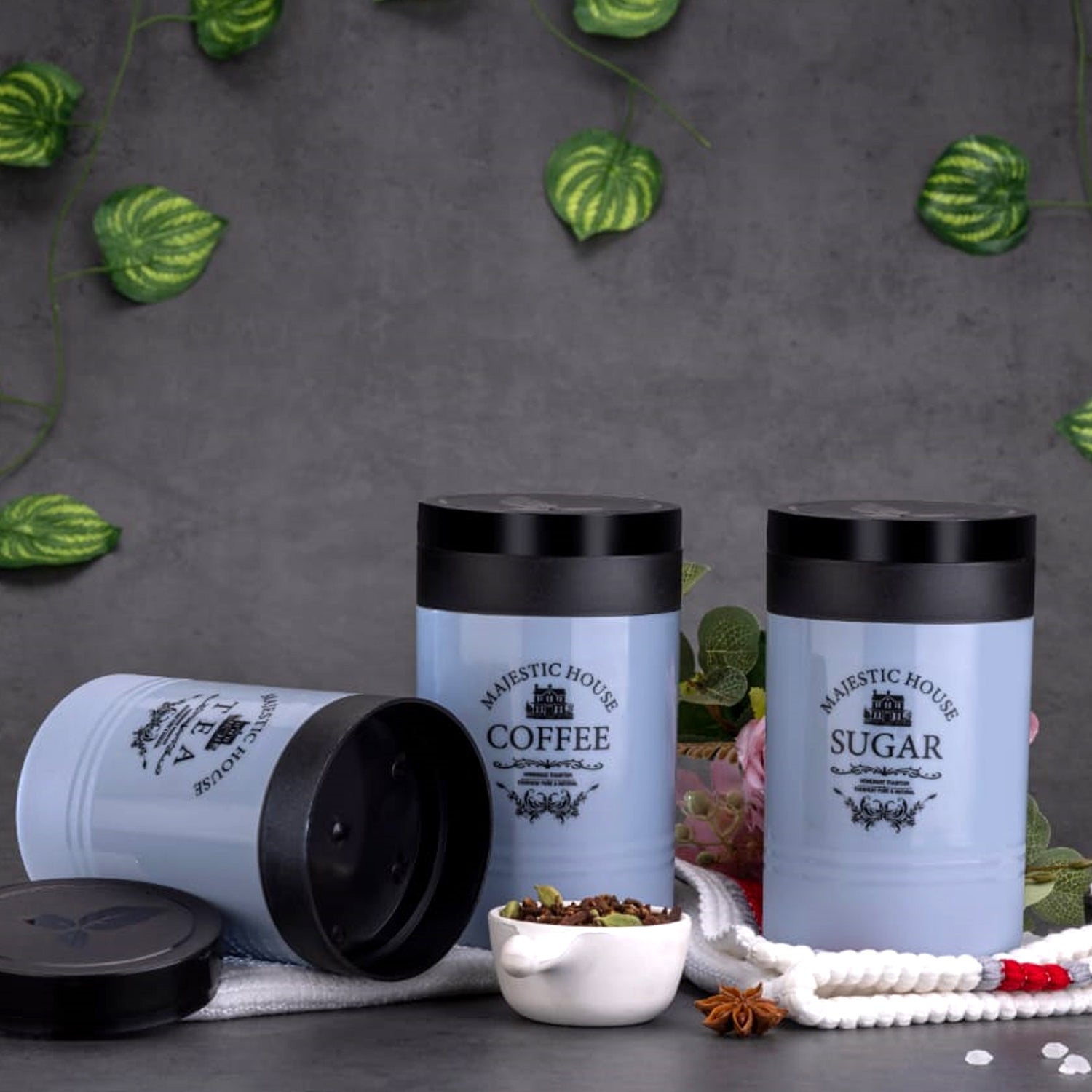Airtight Containers – For Tea, Coffee, Sugar & More (3 Pcs Set) - Shivani Jaswal Airtight Containers – For Tea, Coffee, Sugar & More (3 Pcs Set)