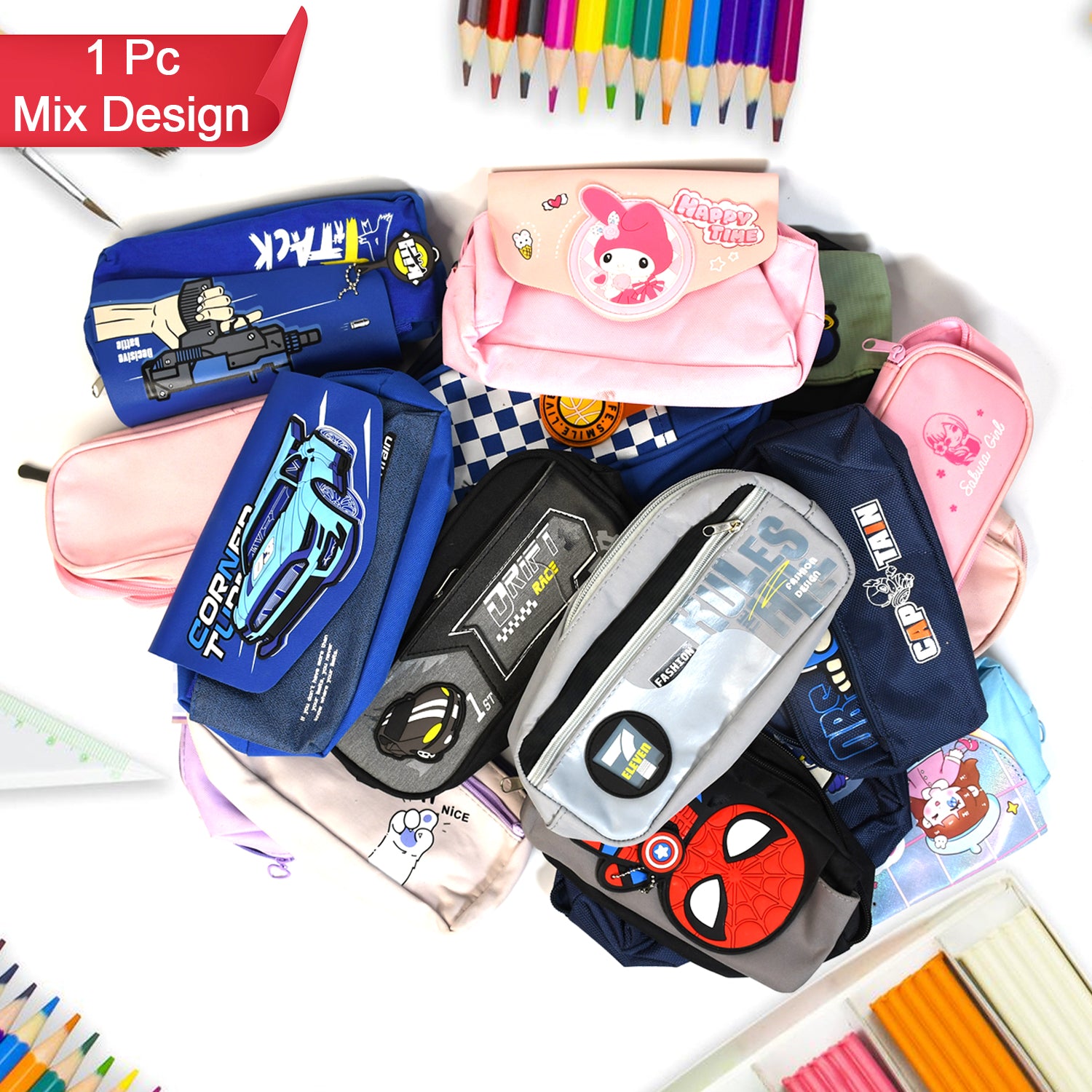 Mix Design Pouch – Stylish and Versatile Storage Bag (1pc) - Shivani Jaswal Mix Design Pouch – Stylish and Versatile Storage Bag (1pc)