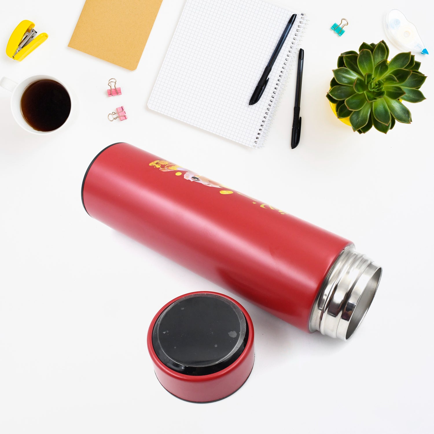 Printed Smart Vacuum Insulated Water Bottle with LED Temperature Display (1 Pc / 500 ML Approx / Multicolor) - Shivani Jaswal Printed Smart Vacuum Insulated Water Bottle with LED Temperature Display (1 Pc / 500 ML Approx / Multicolor)