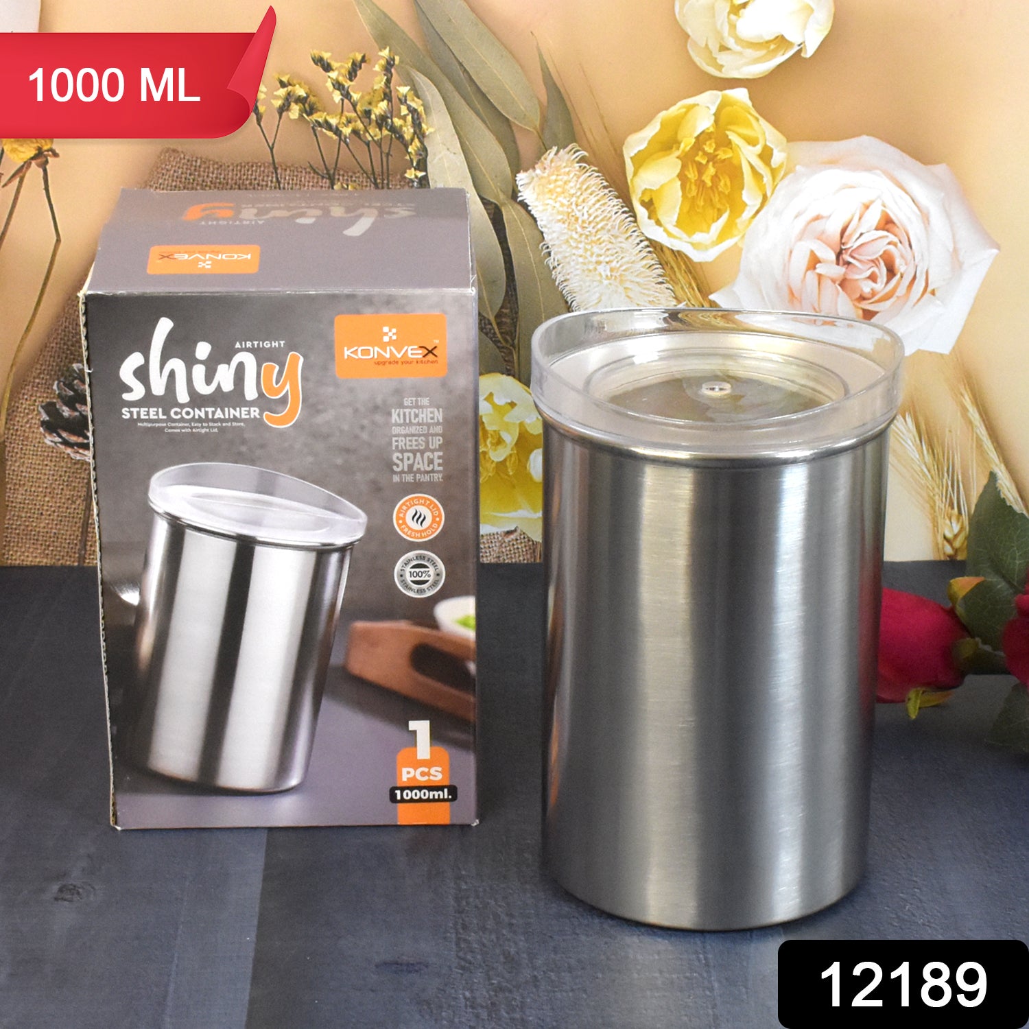 Multipurpose Stainless Steel Airtight Containers with See Through Lid (1 Pc / 1000 ML) - Shivani Jaswal Multipurpose Stainless Steel Airtight Containers with See Through Lid (1 Pc / 1000 ML)