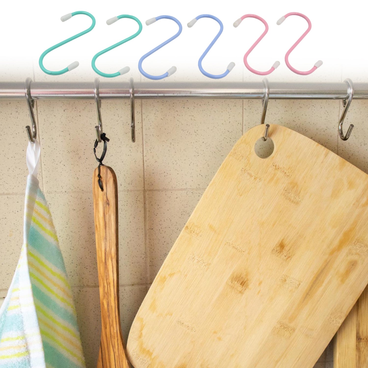 S Shape Metal Hooks for Hanging, Heavy Duty S Shaped Hooks for Hanging Clothes, Metal Hooks for Kitchen, Wardrobe, Work Shop, Bathroom, Garden, Office (6 Pcs Set) - Shivani Jaswal S Shape Metal Hooks for Hanging, Heavy Duty S Shaped Hooks for Hanging Clothes, Metal Hooks for Kitchen, Wardrobe, Work Shop, Bathroom, Garden, Office (6 Pcs Set)