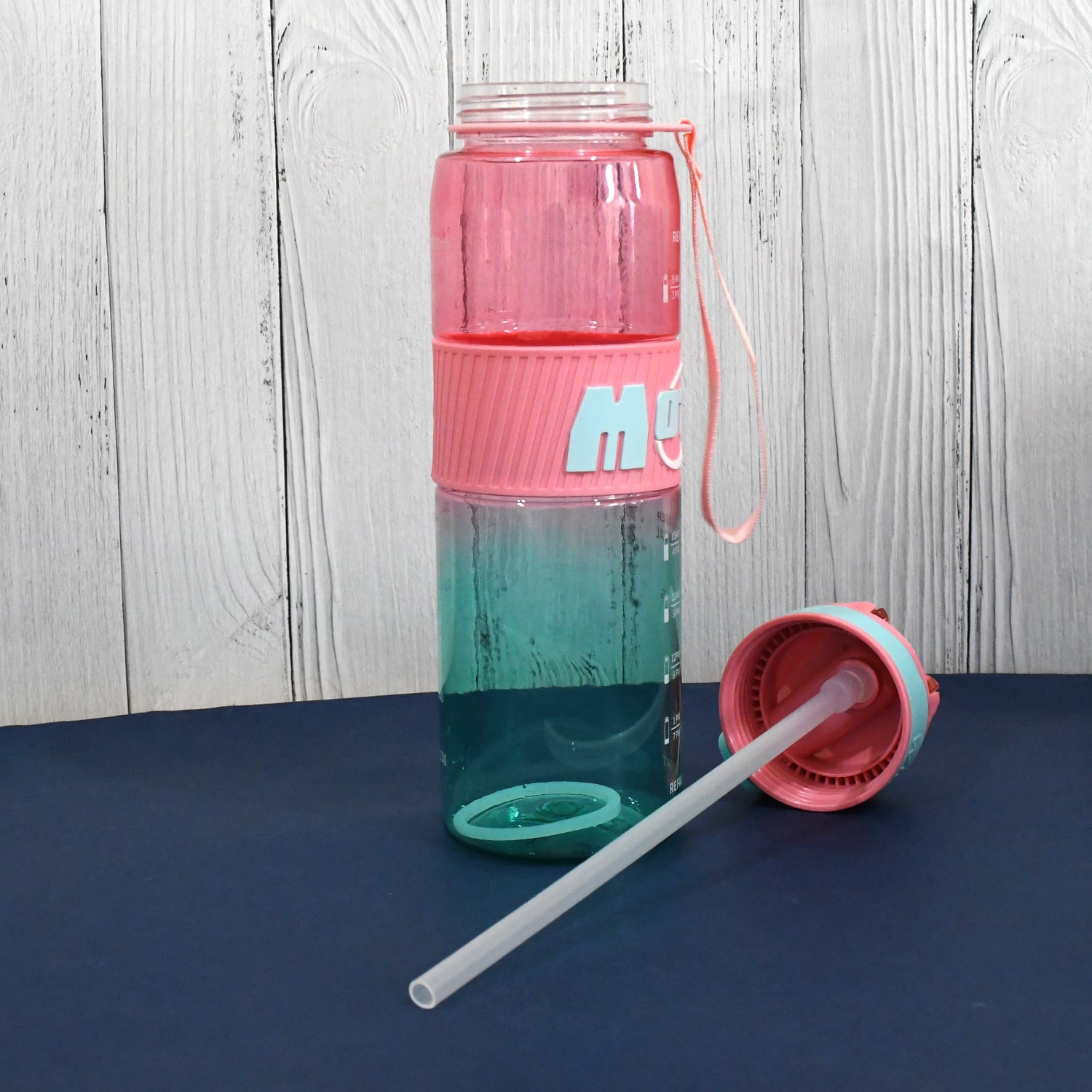 Plastic Water Bottle With Strap and Straw (1000 ML) - Shivani Jaswal Plastic Water Bottle With Strap and Straw (1000 ML)
