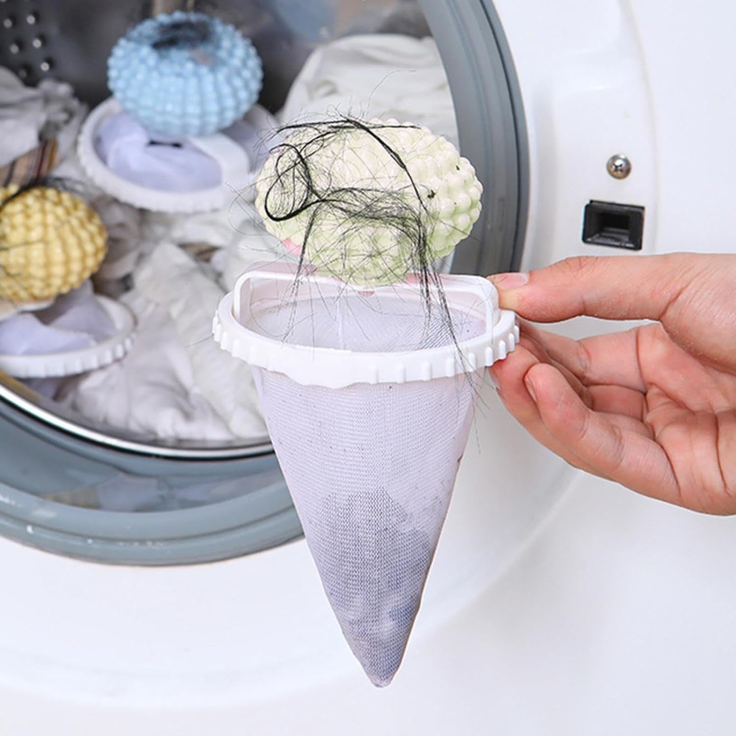 Reusable Washing Machine Floating Cylindrical Shape Lint Mesh Bag ( 1 Pc) - Shivani Jaswal Reusable Washing Machine Floating Cylindrical Shape Lint Mesh Bag ( 1 Pc)