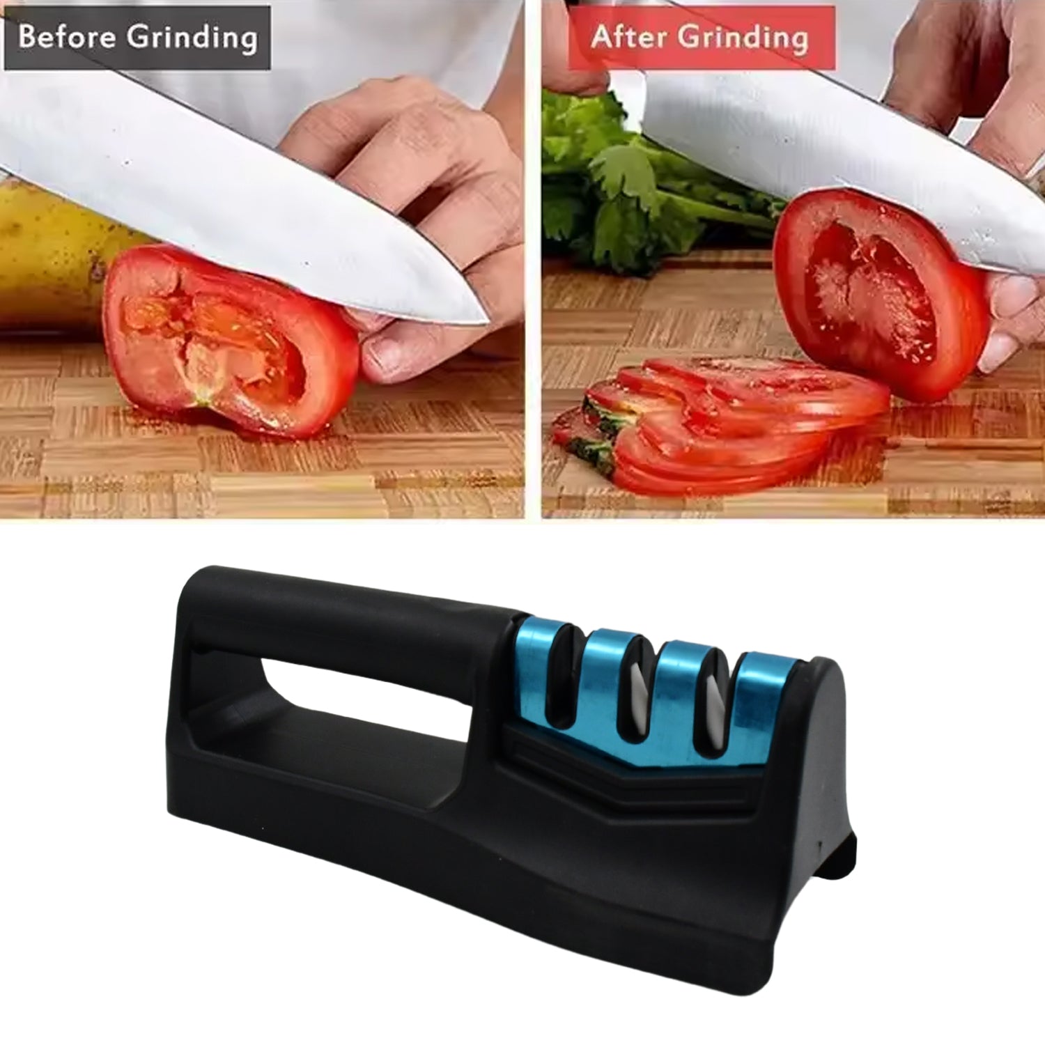 Kitchen Knife Sharpener – Handheld for Chefs & Serrated Knives (1 Pc, Chopper Not Included) - Shivani Jaswal Kitchen Knife Sharpener – Handheld for Chefs & Serrated Knives (1 Pc, Chopper Not Included)