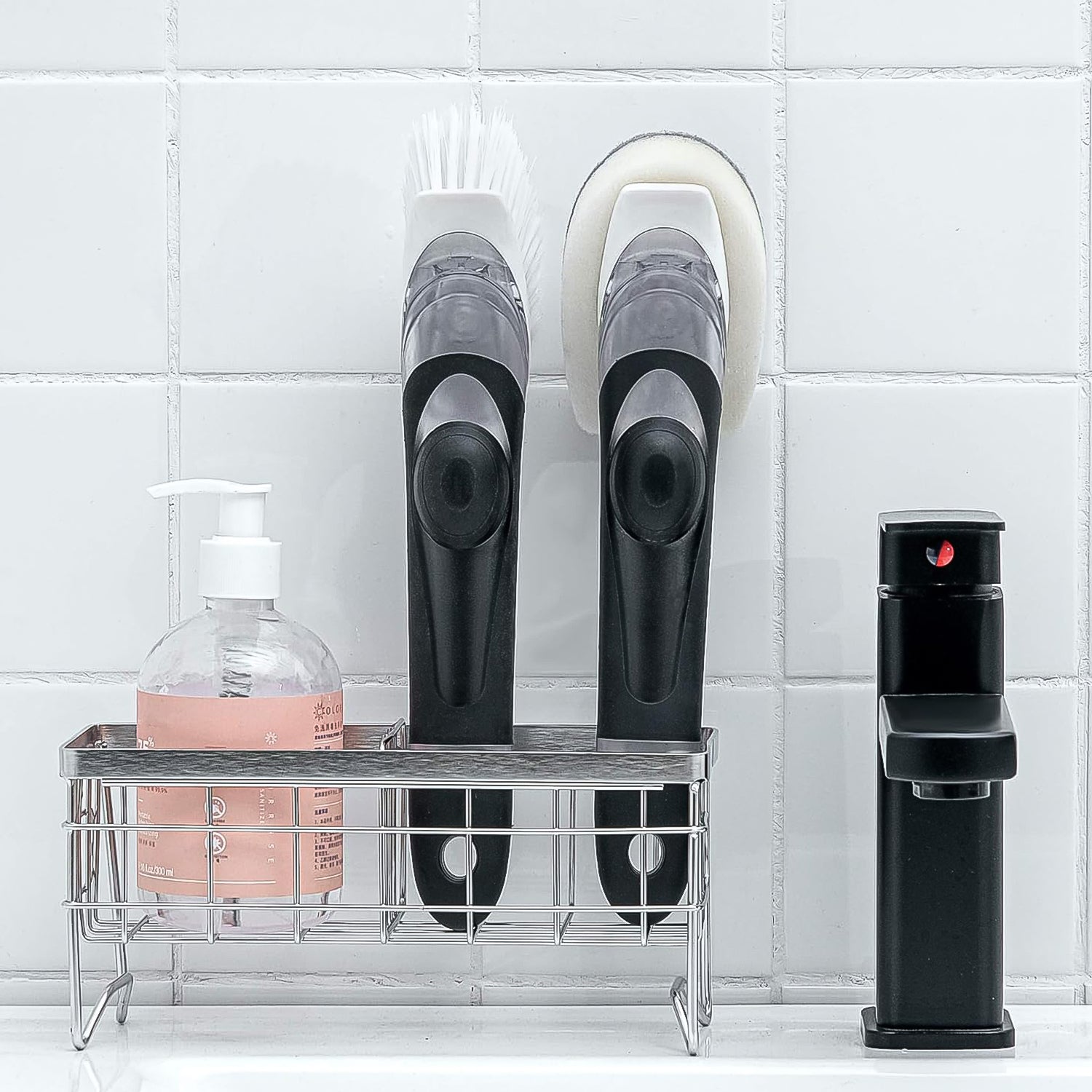 Dish Scrubber with Soap Dispenser, Soap Dispensing Dish Brush Set (1 Set / With Brown Box) - Shivani Jaswal Dish Scrubber with Soap Dispenser, Soap Dispensing Dish Brush Set (1 Set / With Brown Box)