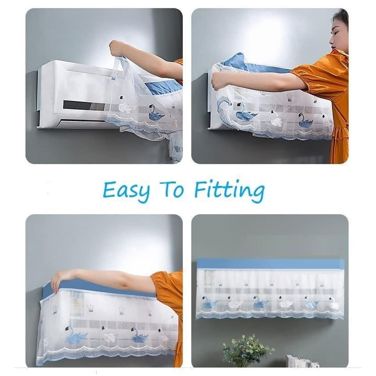 Ac Cover Air Conditioning Dust Cover Folding Designer (Approx 1 Ton / 1 Pc / ac curtain / Mix Design) - Shivani Jaswal Ac Cover Air Conditioning Dust Cover Folding Designer (Approx 1 Ton / 1 Pc / ac curtain / Mix Design)