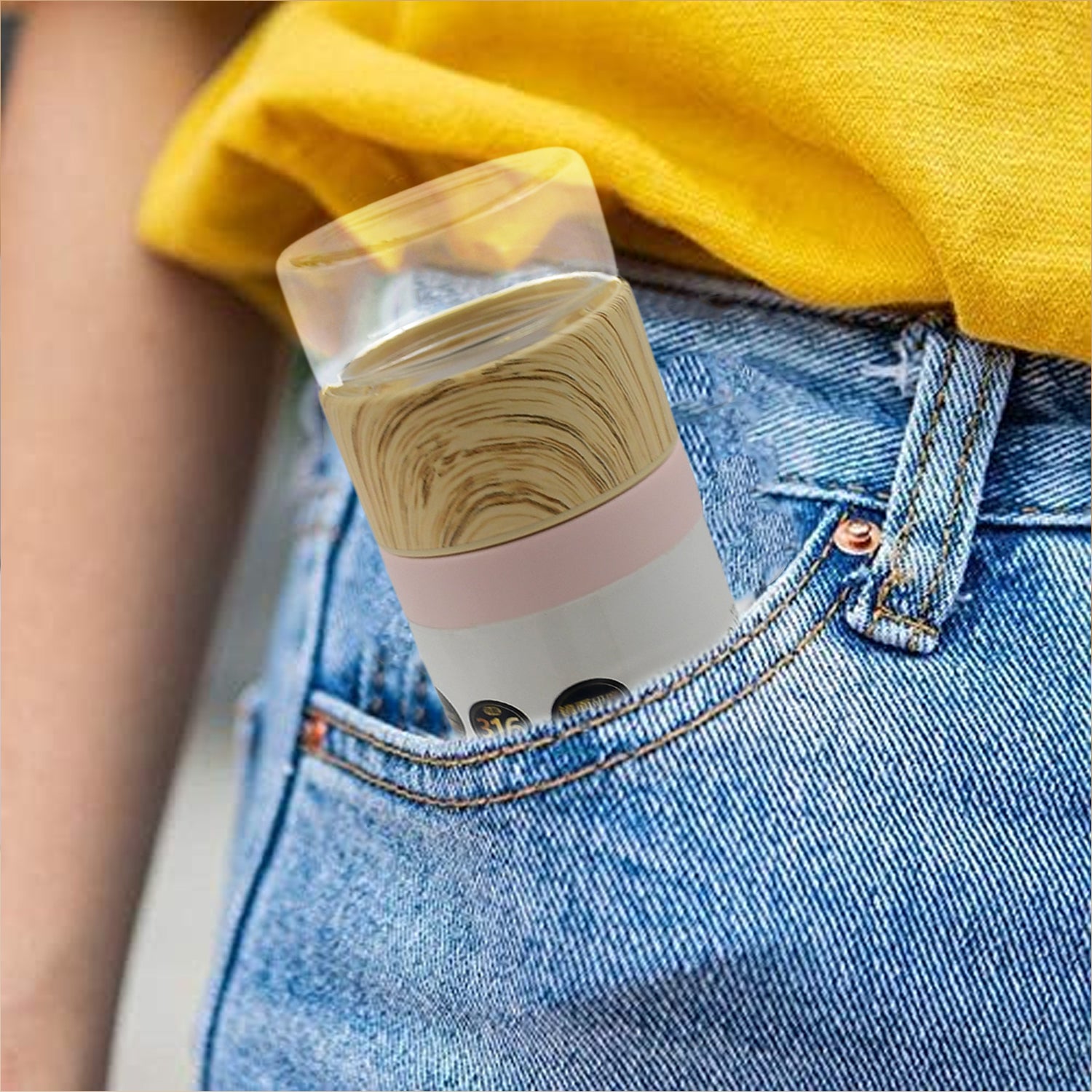 Steel Water Bottle With Glass Lid (350 ML) - Shivani Jaswal Steel Water Bottle With Glass Lid (350 ML)