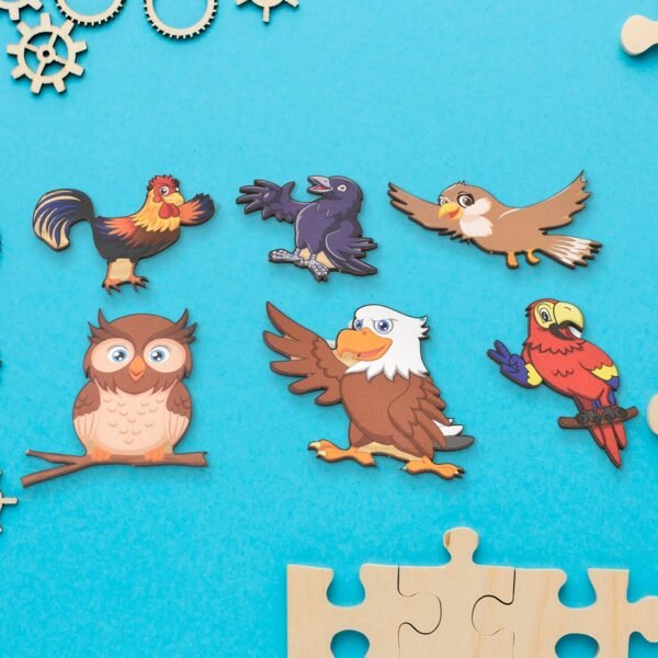 Wooden Bird Puzzle Learning Educational Board (1 Set / 28Ã—20 Cm)
