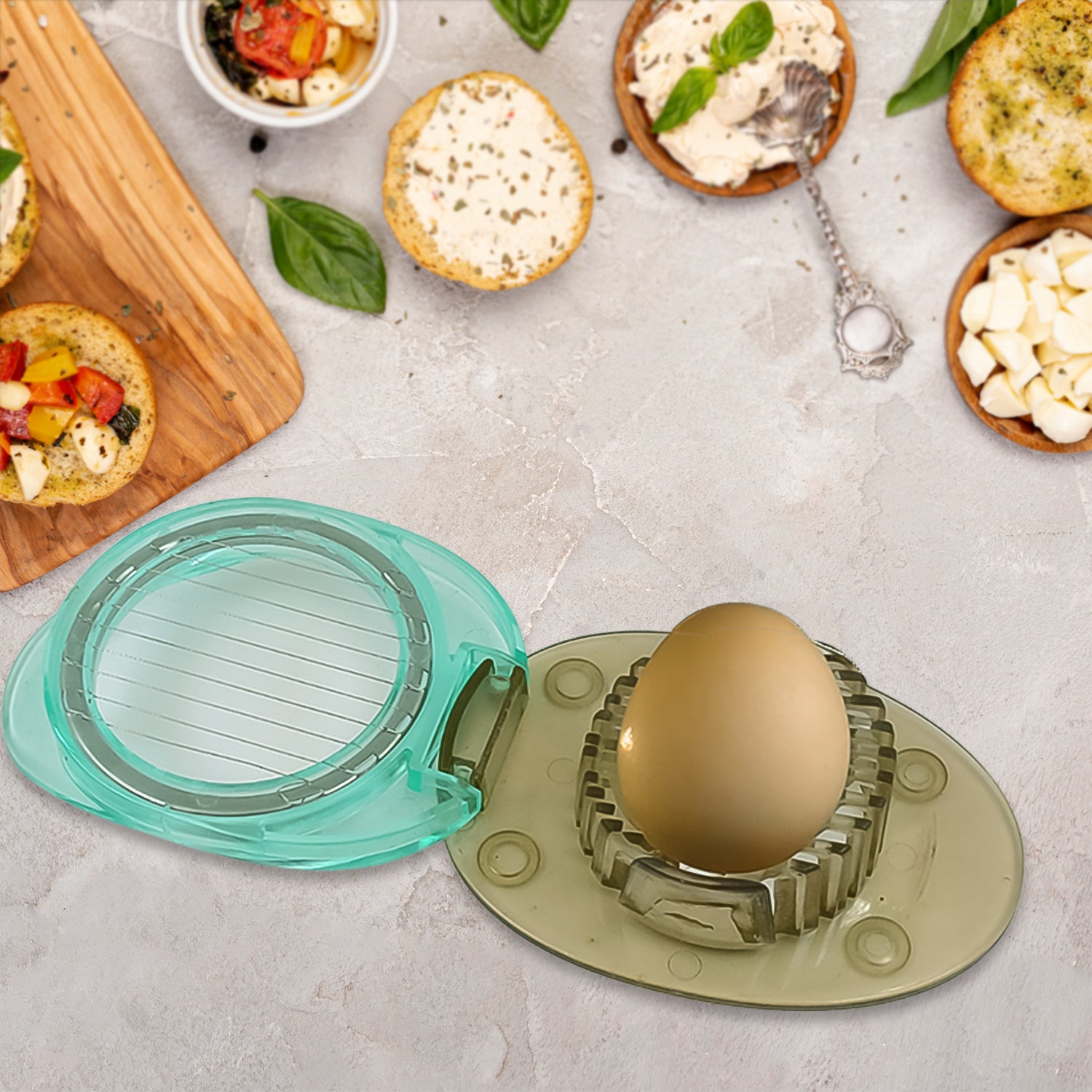 Stainless Steel, Egg Slicer & Knife (2 Pc Set) - Shivani Jaswal Stainless Steel, Egg Slicer & Knife (2 Pc Set)