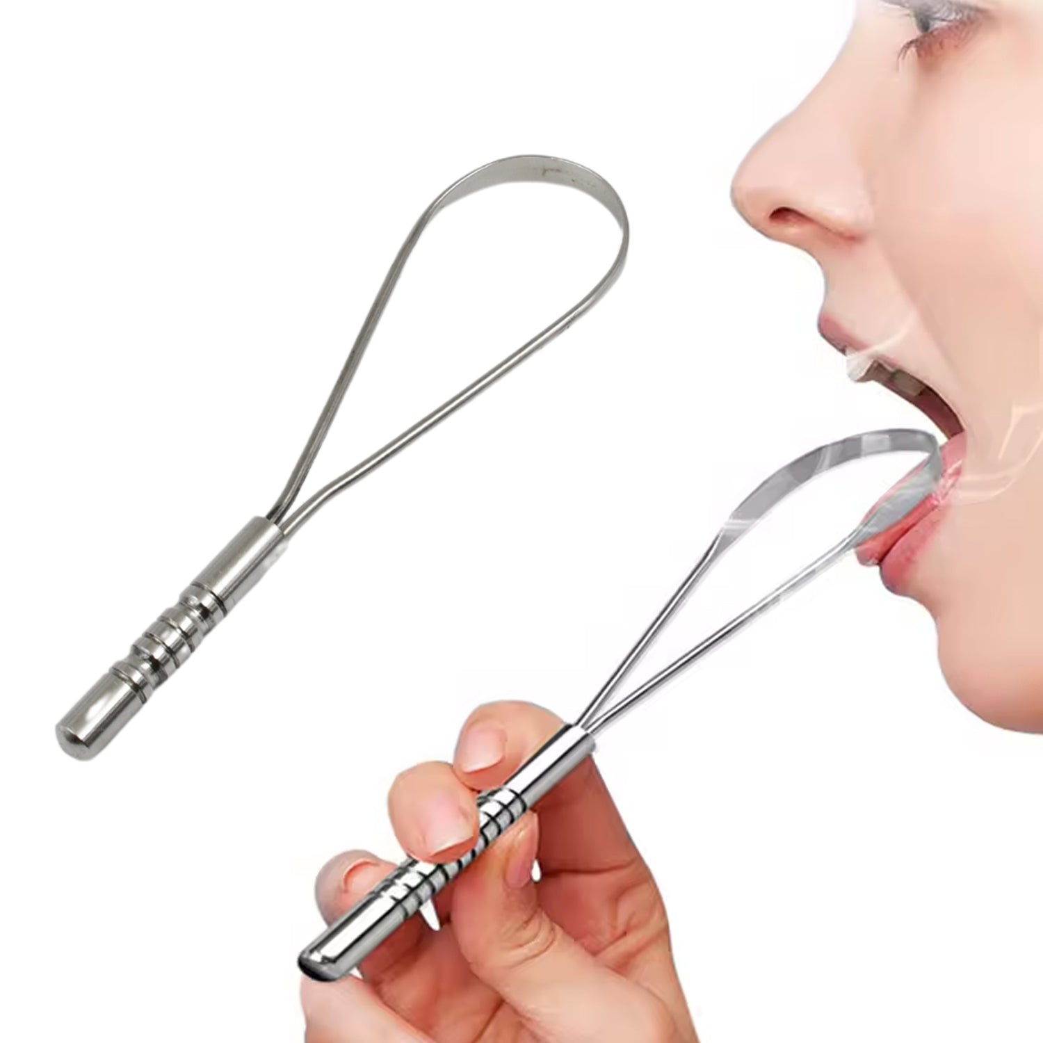 Steel Tongue Cleaner, Tongue Scraper (1 Pc) - Shivani Jaswal Steel Tongue Cleaner, Tongue Scraper (1 Pc)