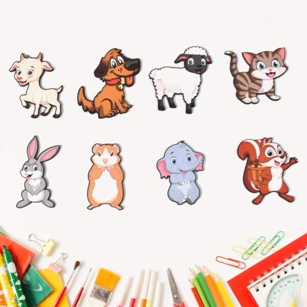 Wooden Animal Puzzle Learning Educational Board (1 Set / 28Ã—20 Cm)