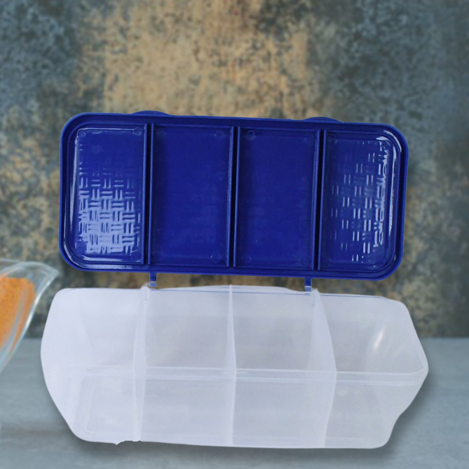 Kitchen Multipurpose Air-tight 4 Sections Storage Containers / Masala Box (1 Set) - Shivani Jaswal Kitchen Multipurpose Air-tight 4 Sections Storage Containers / Masala Box (1 Set)